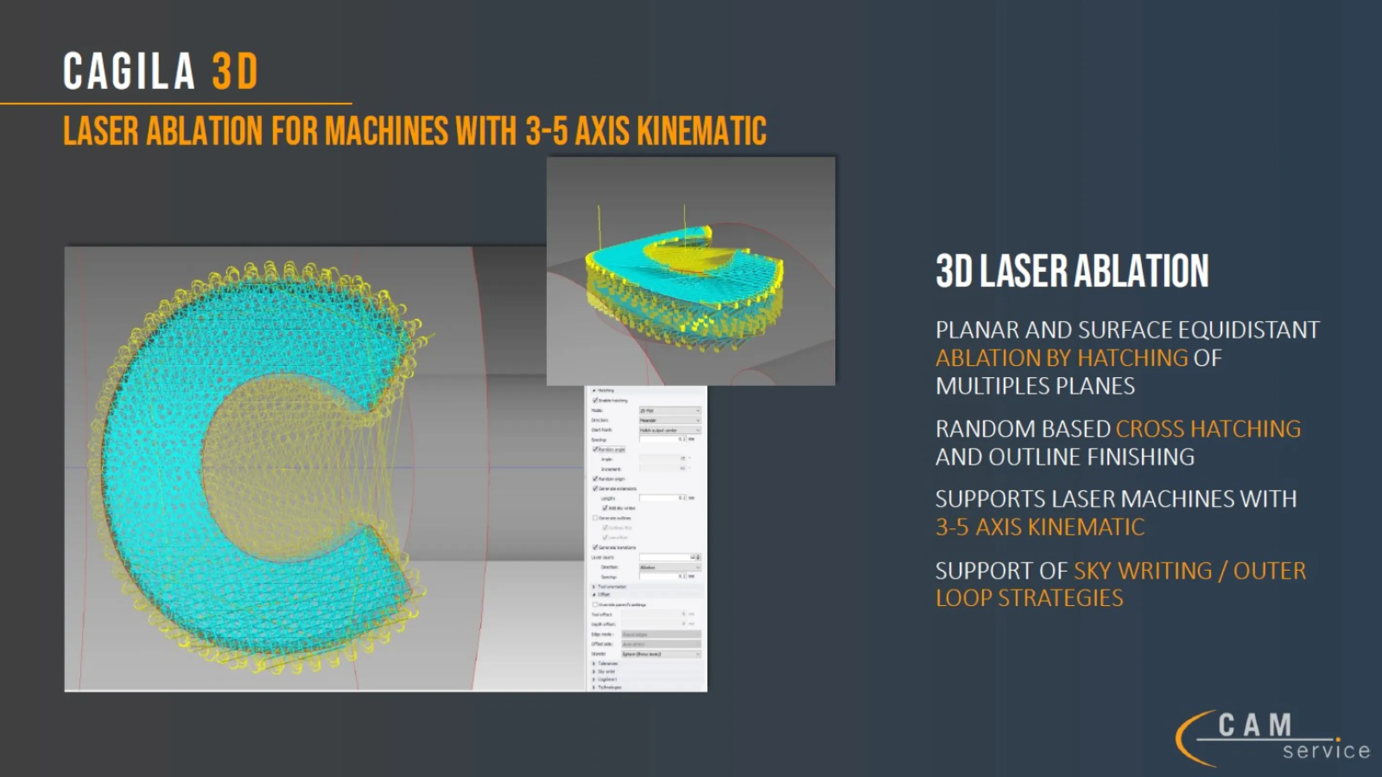 CAGILA 3D - Filling and ablation of arbitrary features with USP laser support