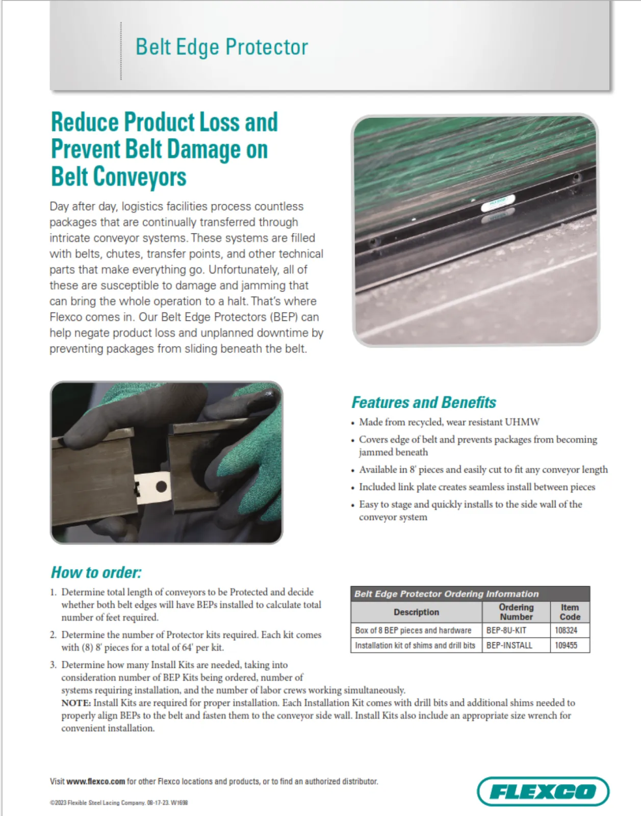 Belt Edge Protector - Reduce Product Loss and Prevent Belt Damage on Belt Conveyors