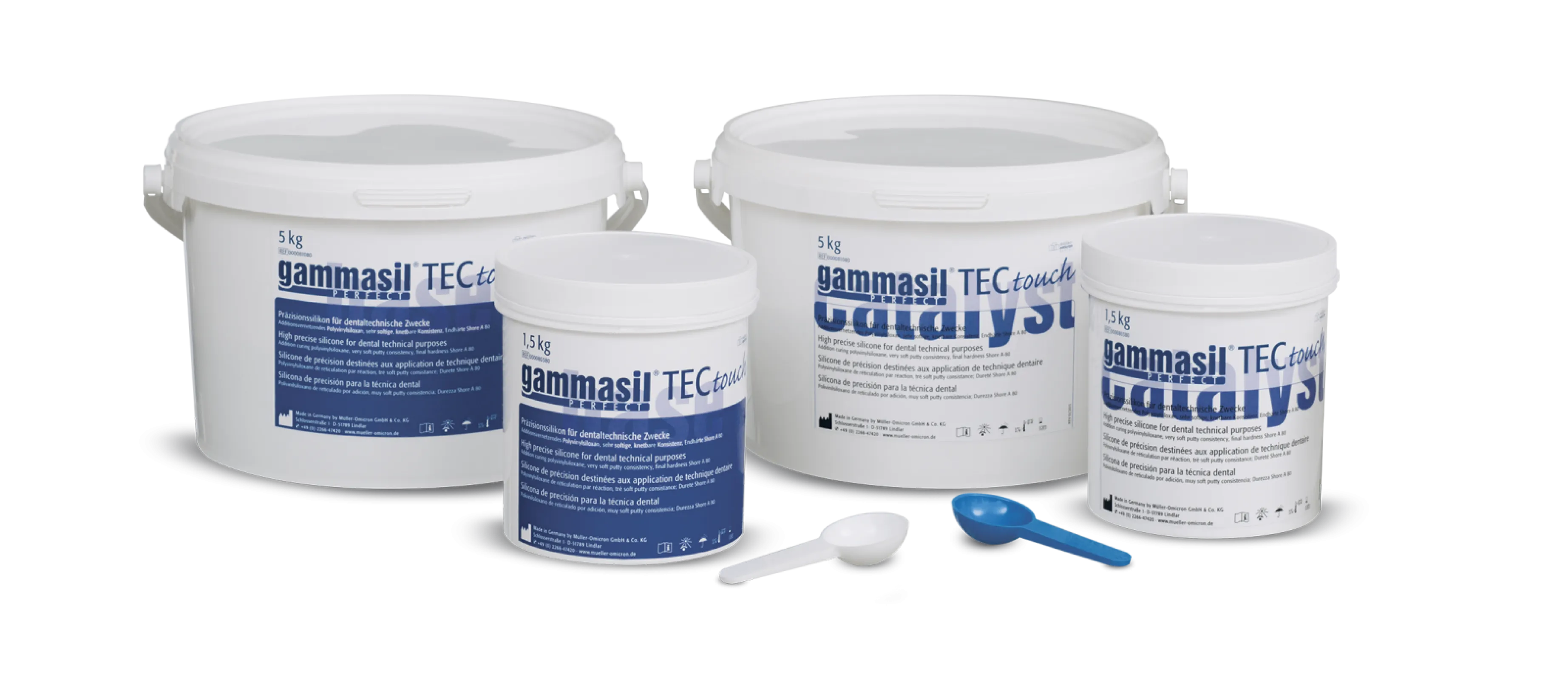 gammasil PERFECT tec touch, available in 2x 5kg and 2x 1.5 kg