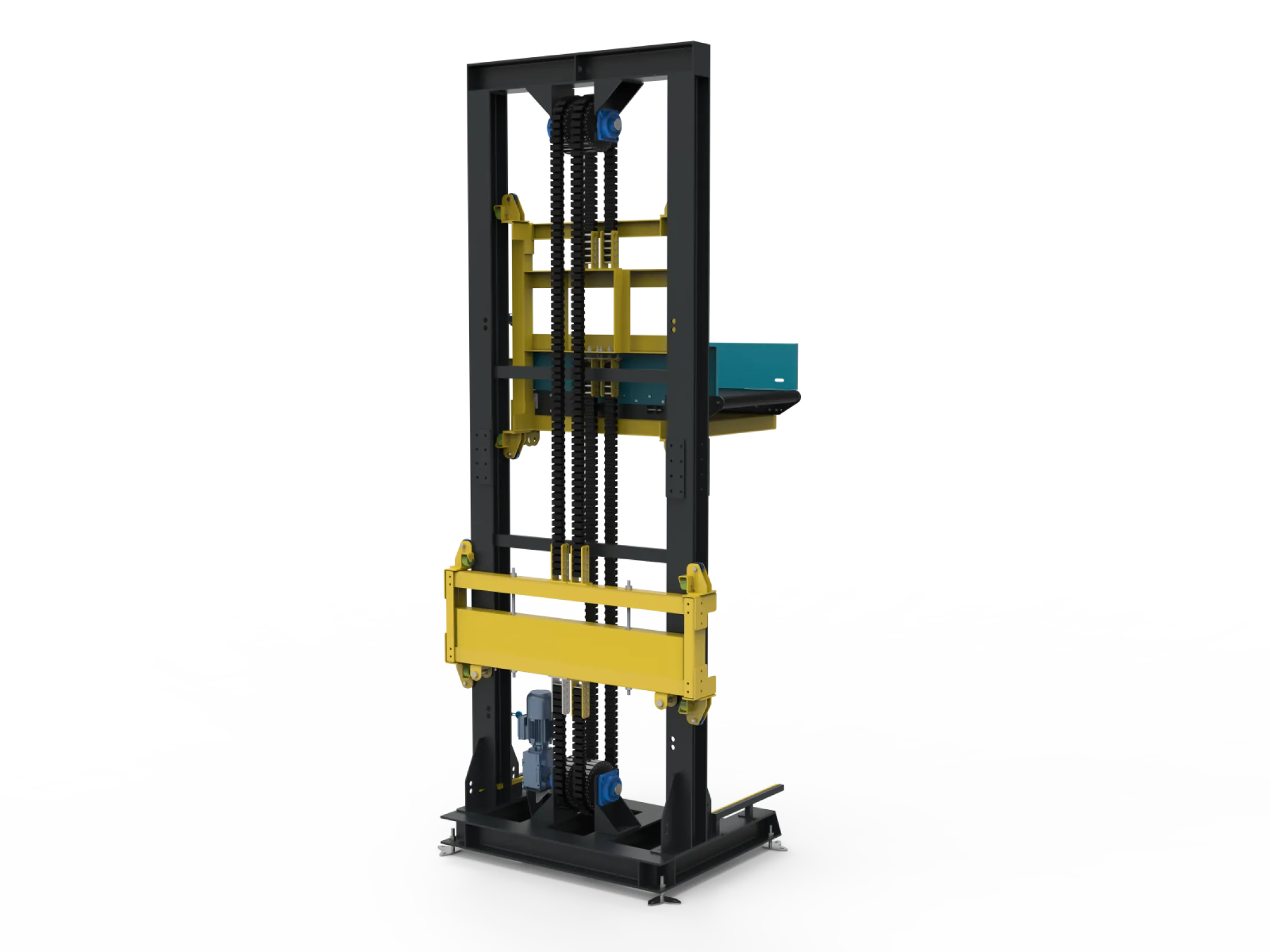 TRAMAK Reciprocating Lift for multi level service, f.e. OOG baggage vertical transport