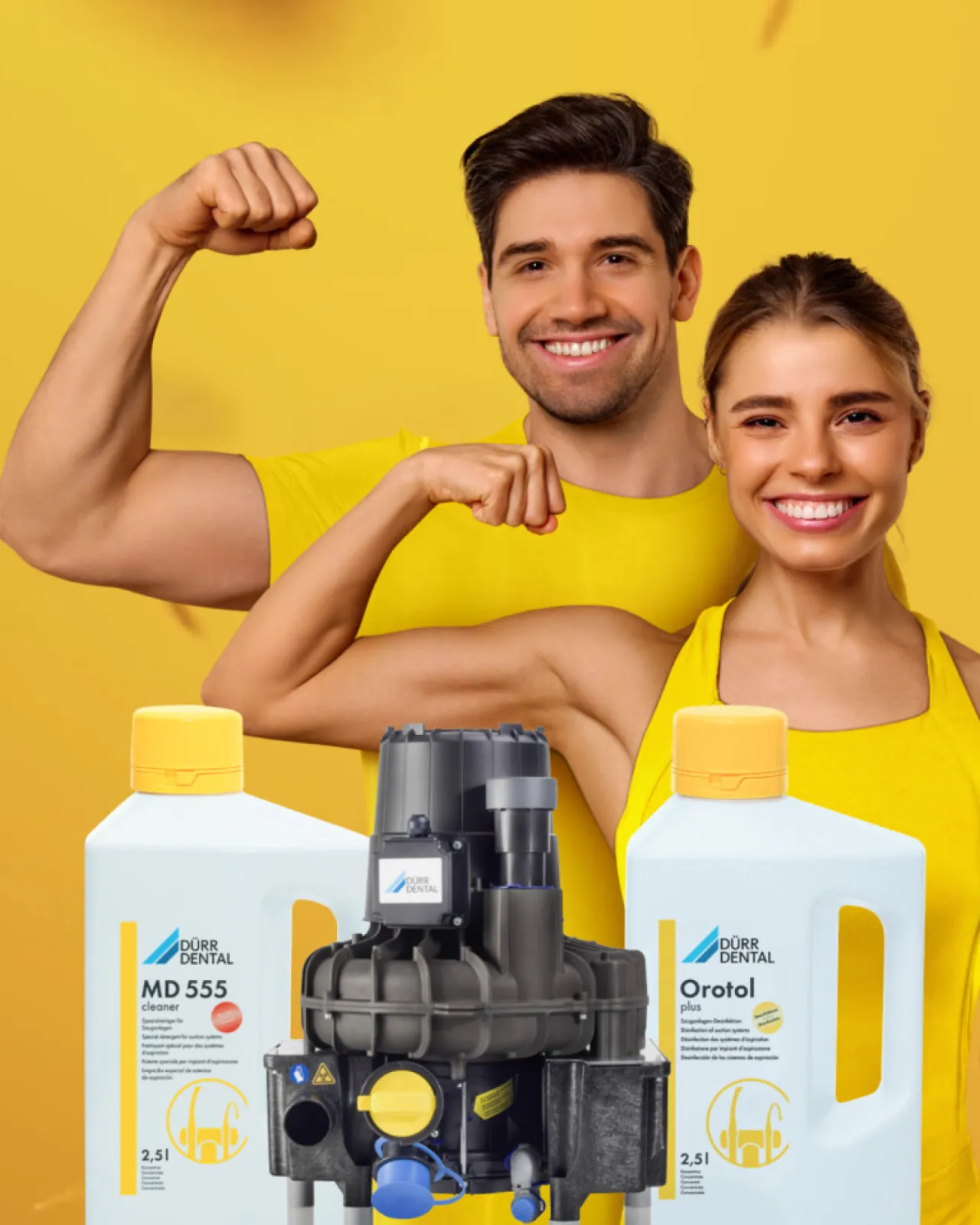 Suction disinfection and cleaning with Orotol Plus & MD555