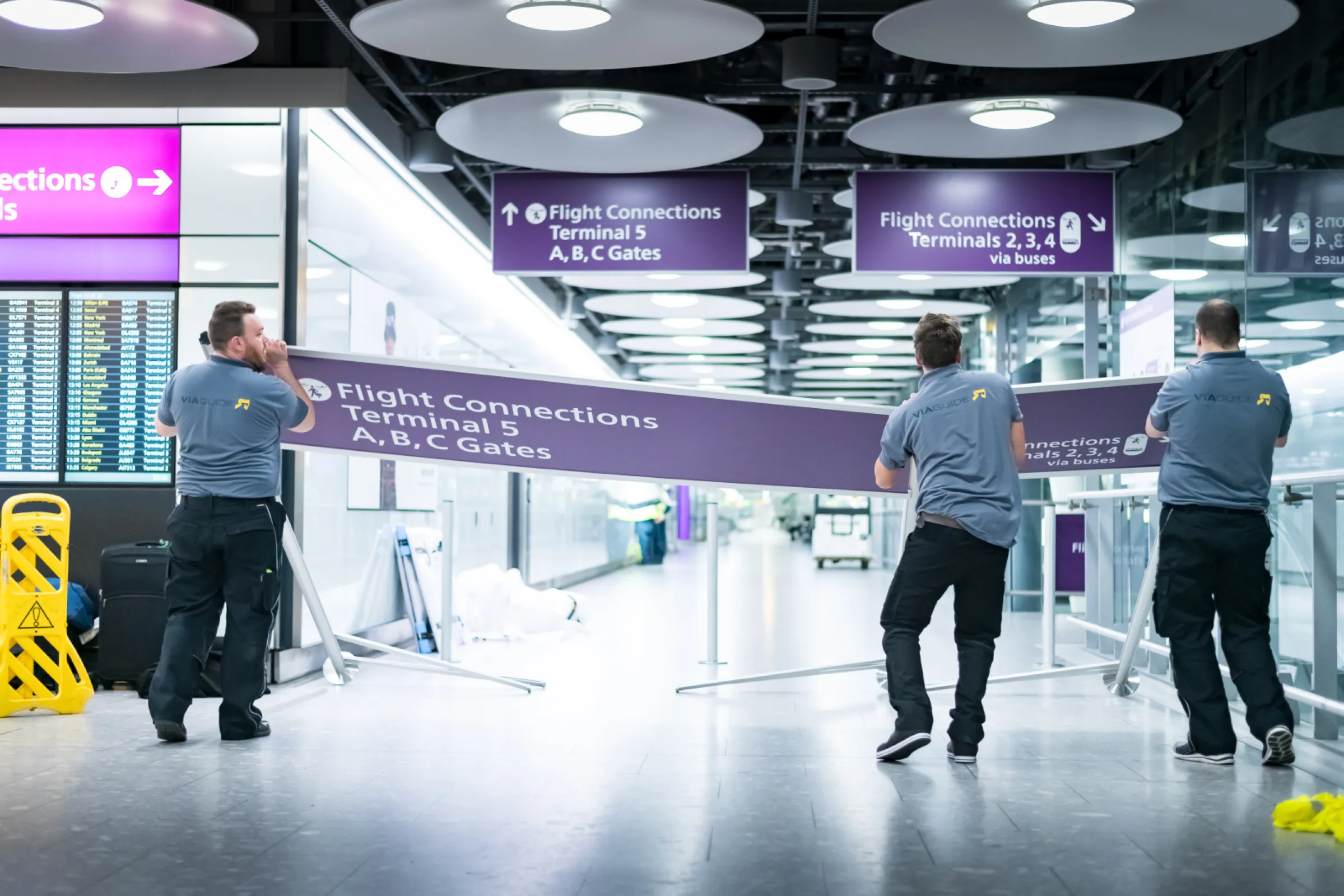 Installation of our signage system at Heathrow Airport