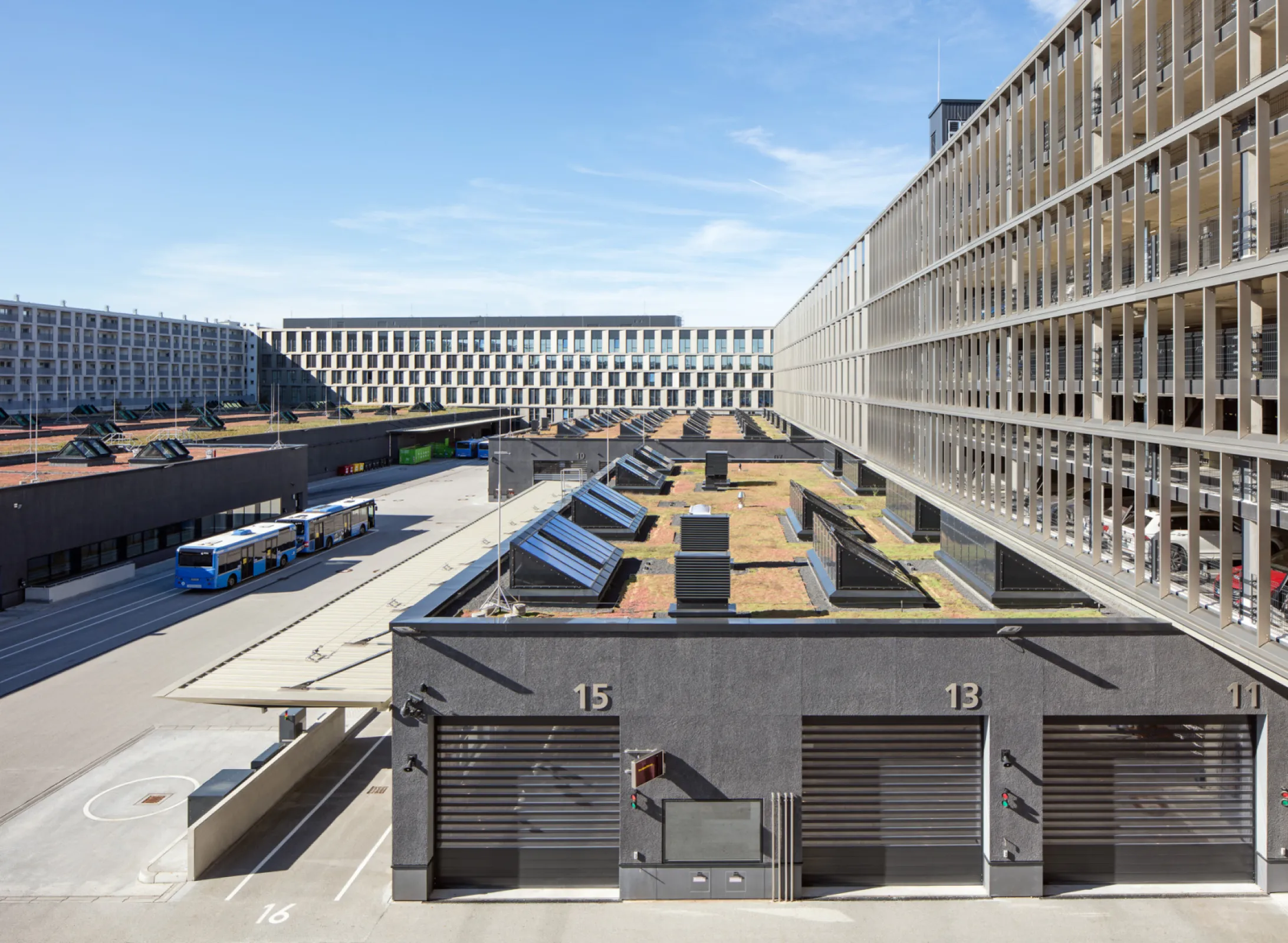 Inner courtyard of the bus depot