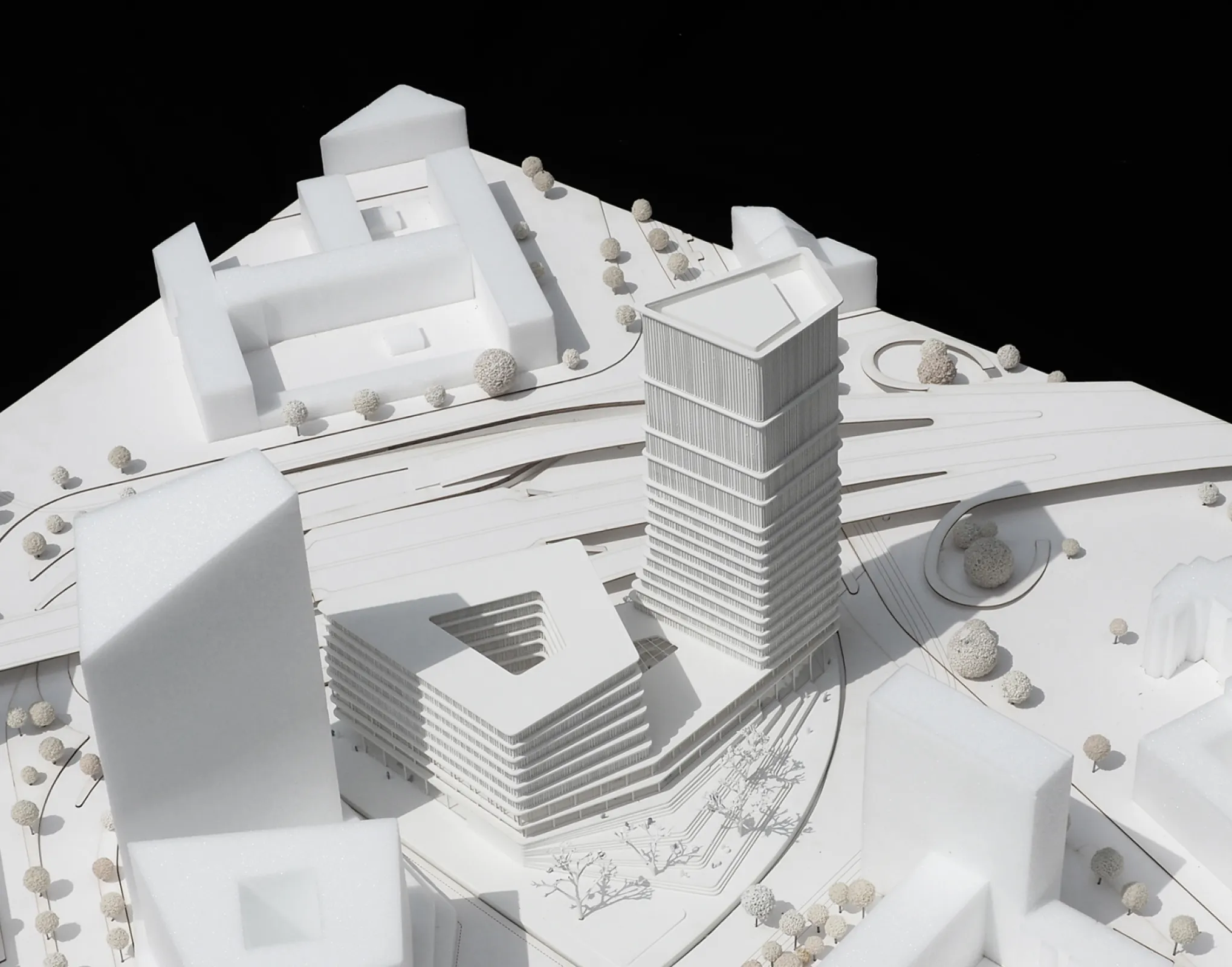 Ensemble of two Buildings close to the river Rhine