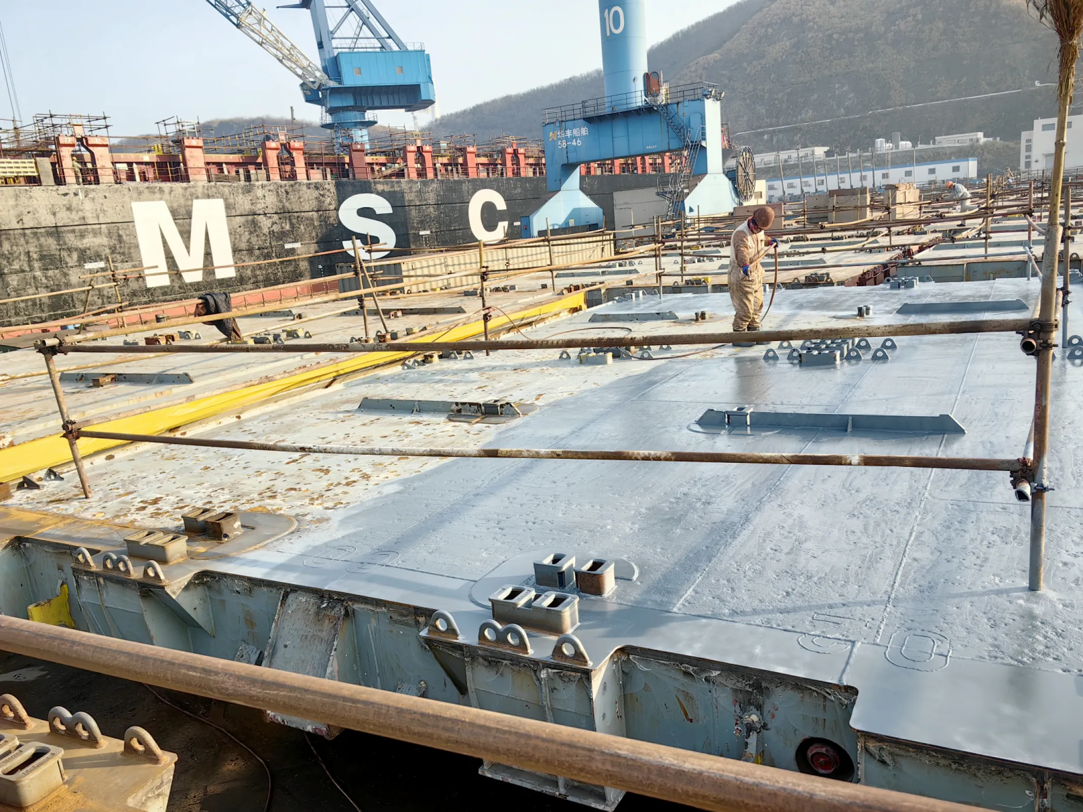 Repair Work of Hatch Cover with Steelpaint