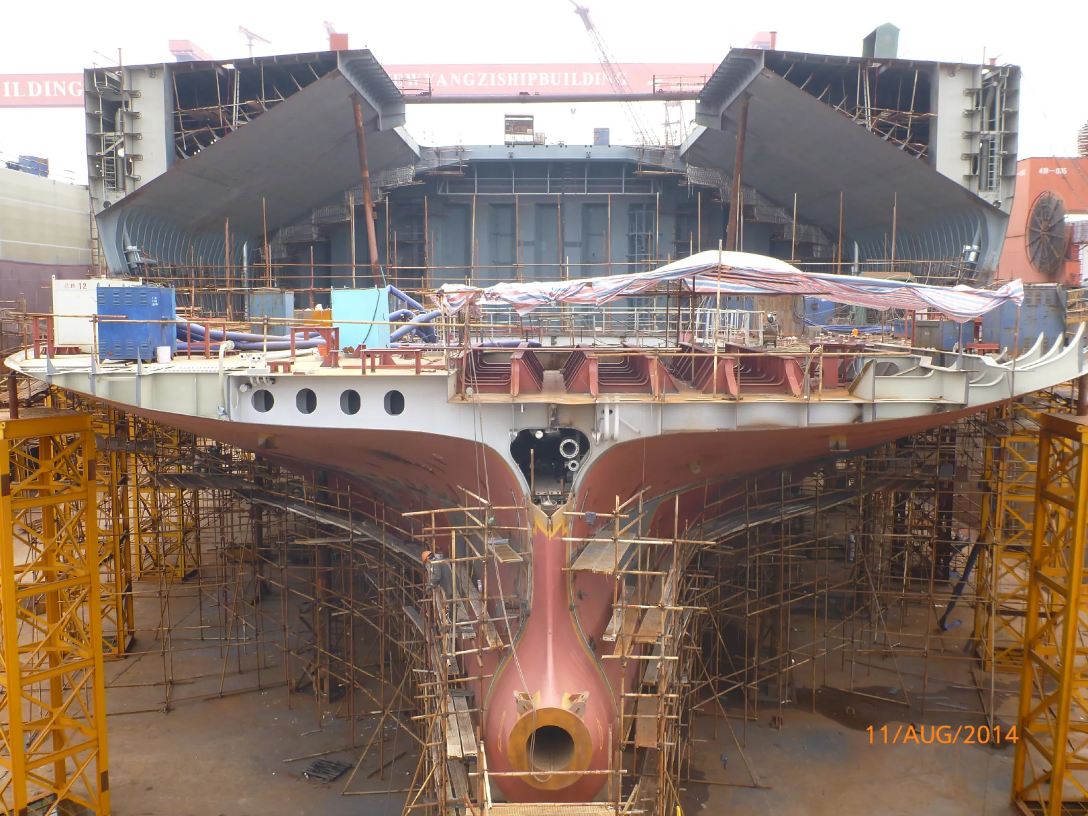 Section of Bulk Carrier New Building MV Alfred Oldendorff in New Yangzijiang Shipyard, China