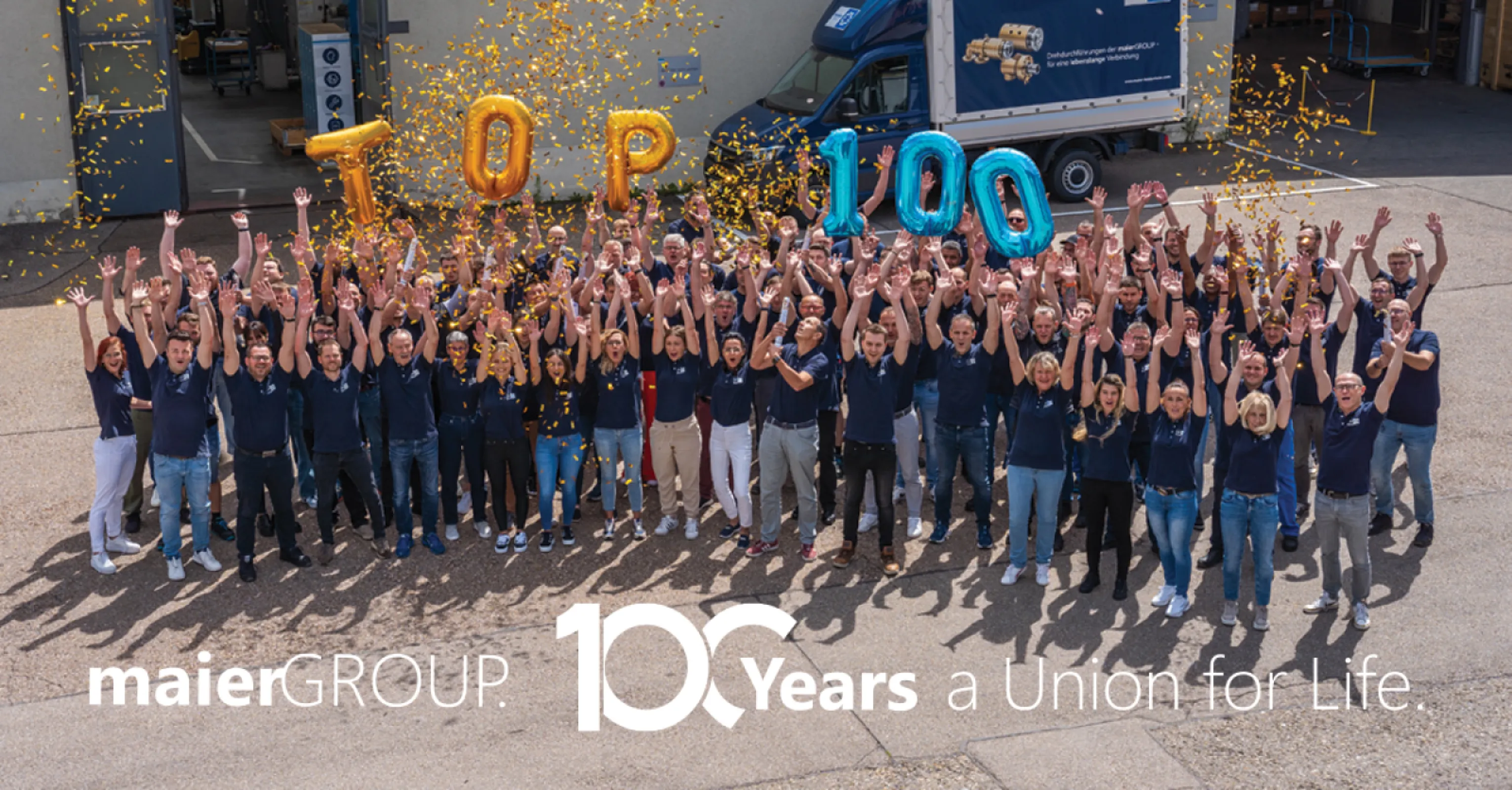 "Proud of top performance!" The maierGROUP team celebrates 100 years of US, 100 years of progress in innovation and excellence.