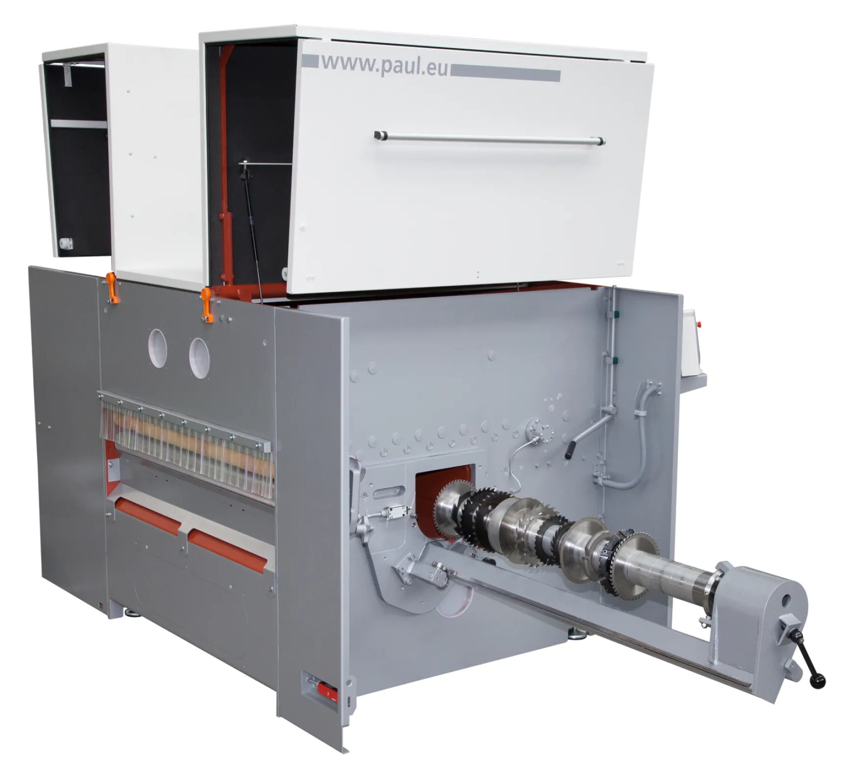 M34 with opened  hoods and extracted saw  shaft