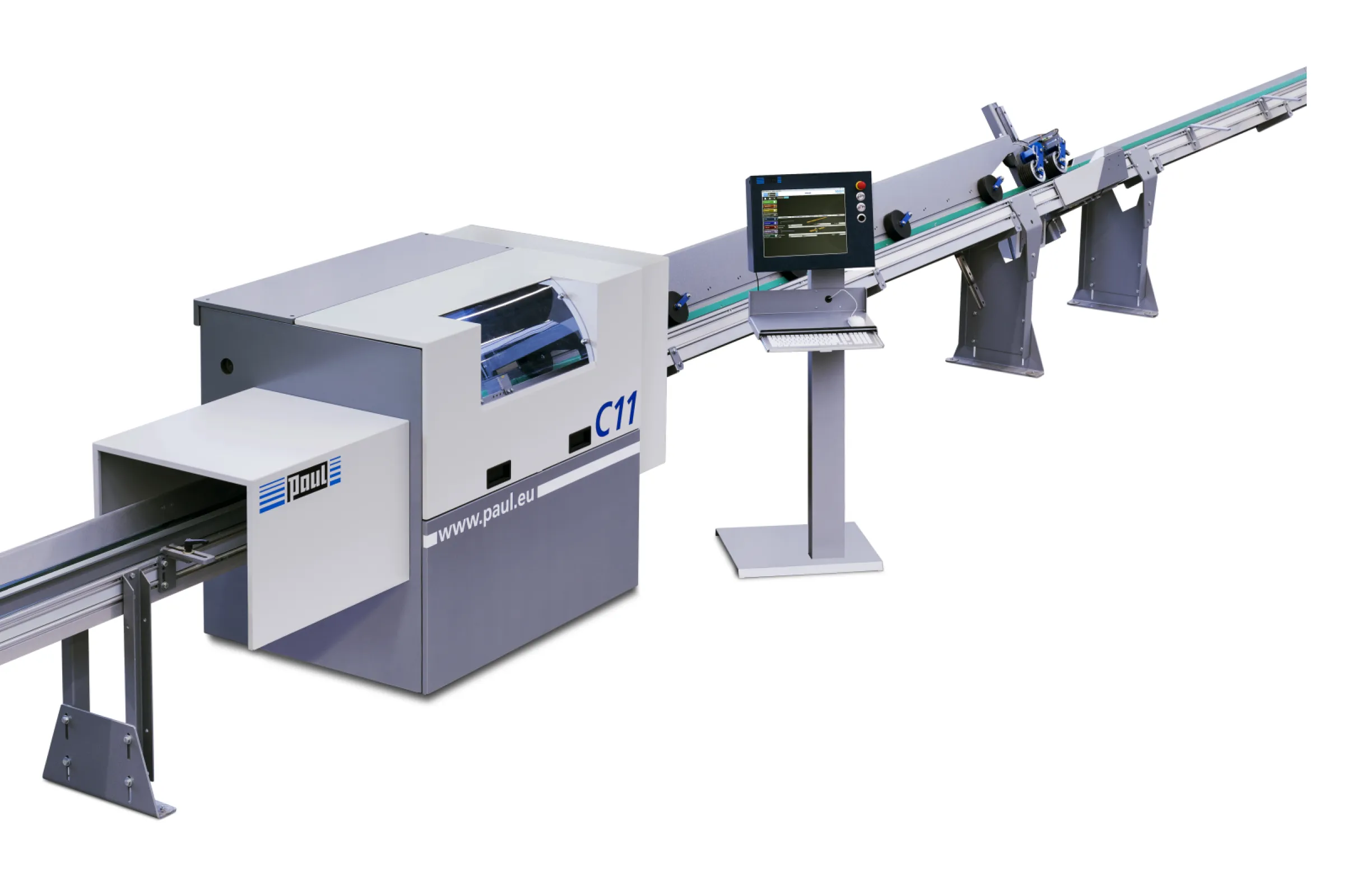 The C11 is designed for cutting small to medium sized timber sections and ensures an accurate and clean cut at very high throughput rates. The compact machine is designed for long service life and can be expanded by modular upgrades into a high performance system.