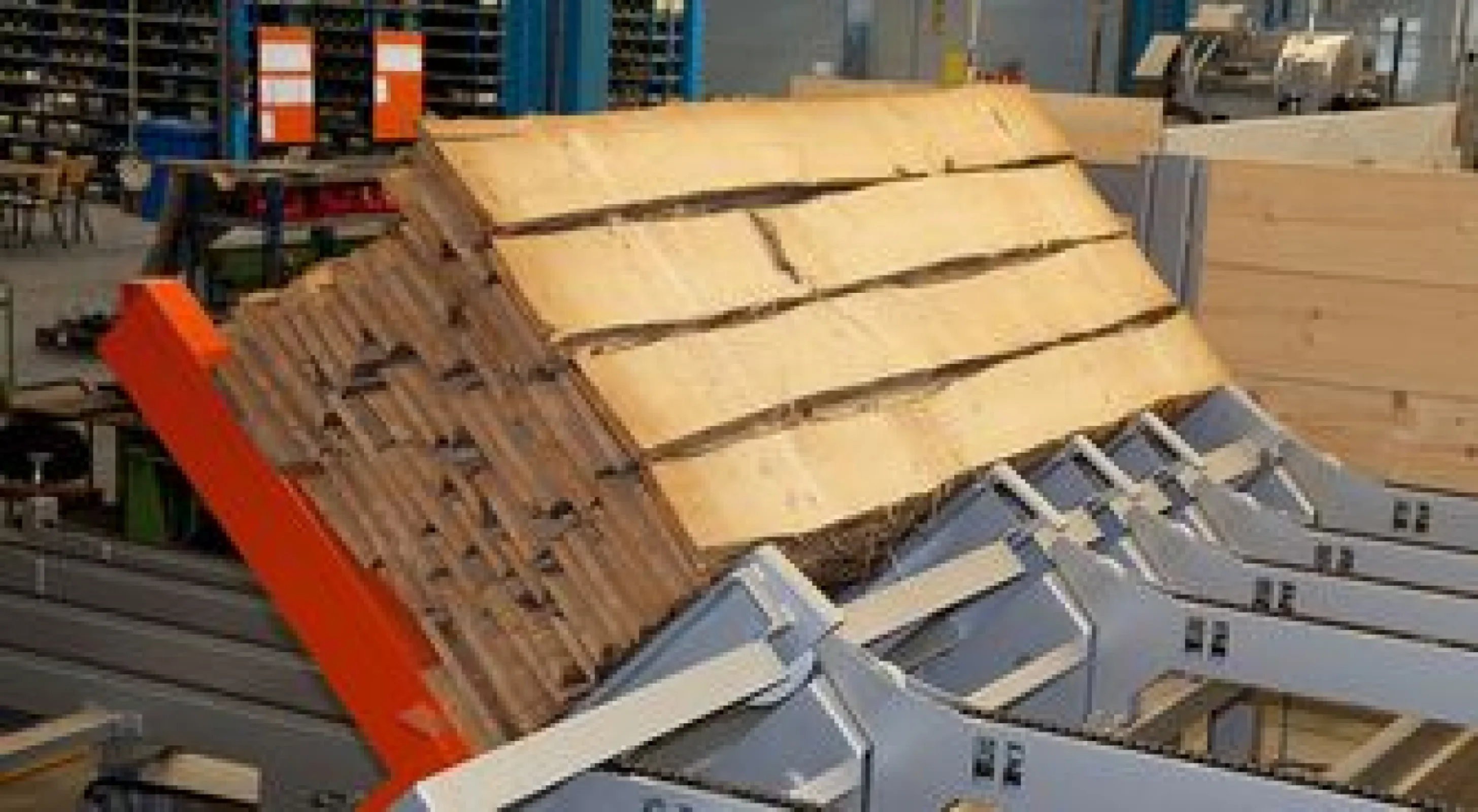 Tilt hoist destackers are particularly suitable for use with pre-edged and square-edged solid wood with insensitive surfaces. Sticks are automatically removed and bundled if required.