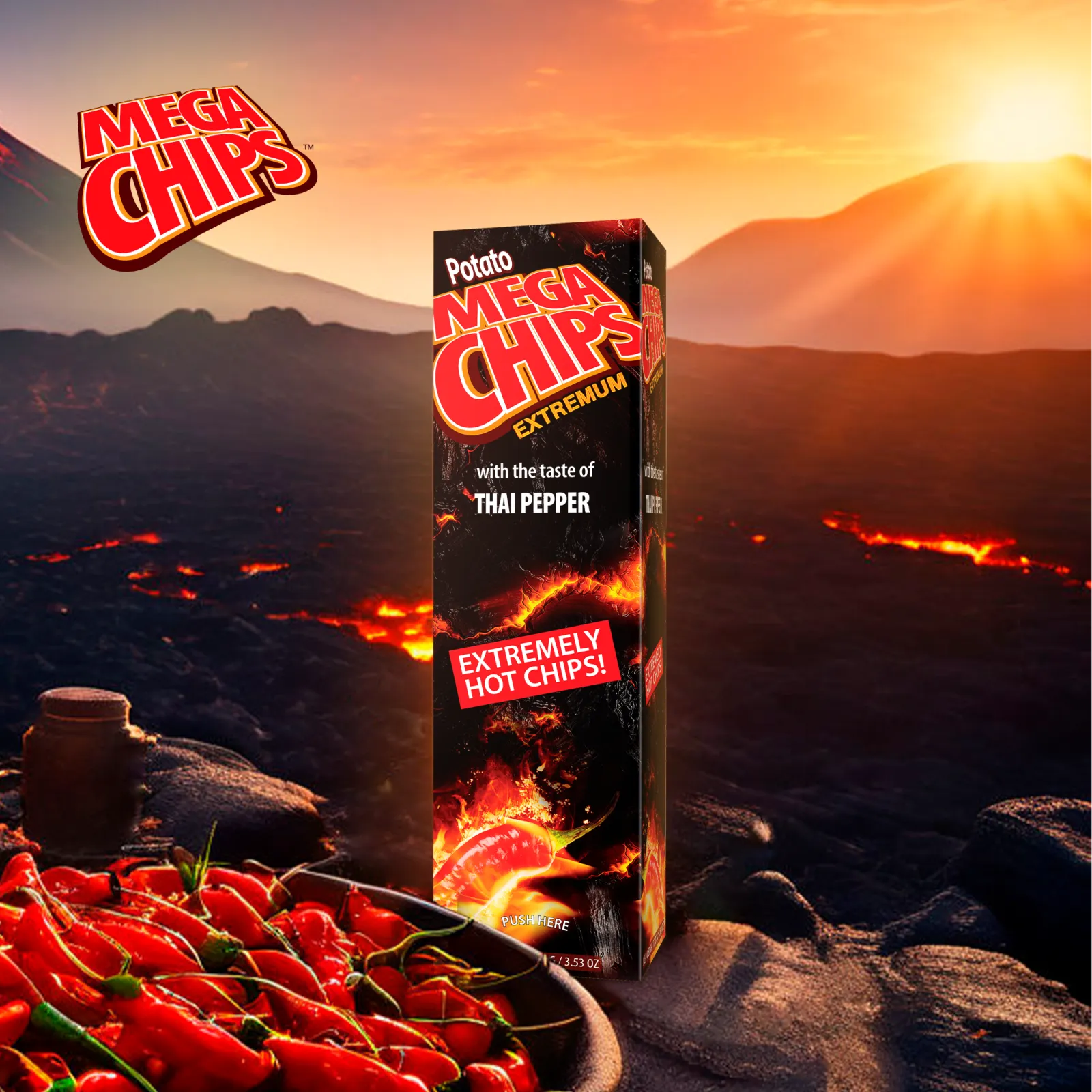 Potato Mega Chips "Extremum" with the taste of Thai Pepper