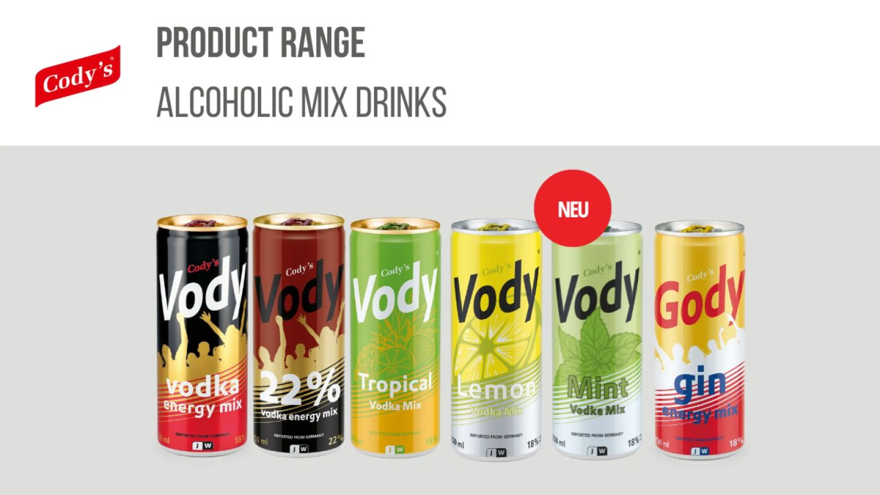 Cody's Vody Alcoholic Mix Drinks
