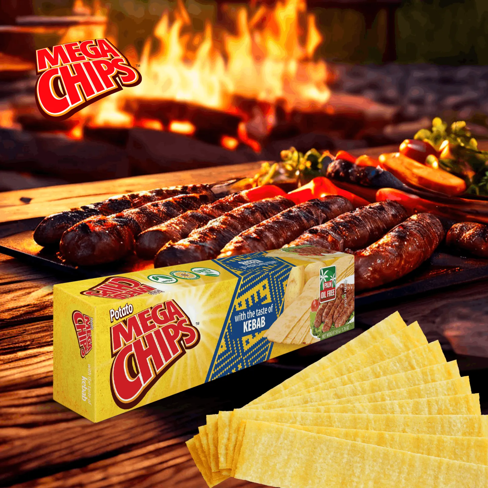 Potato Mega Chips with the taste of Kebab