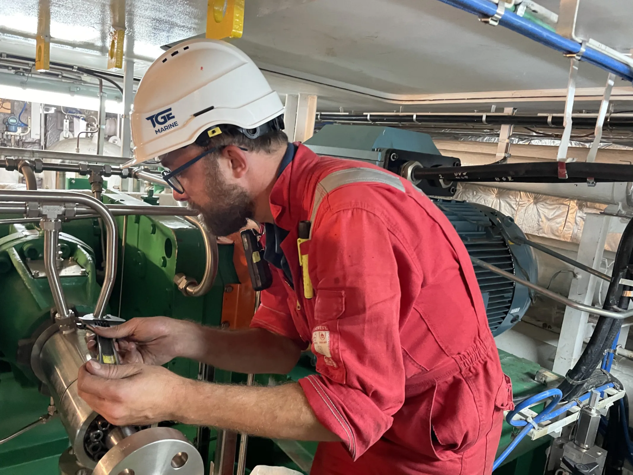 TGE Marine's experienced service crew - Locally on board or remotely, 24/7 / 365