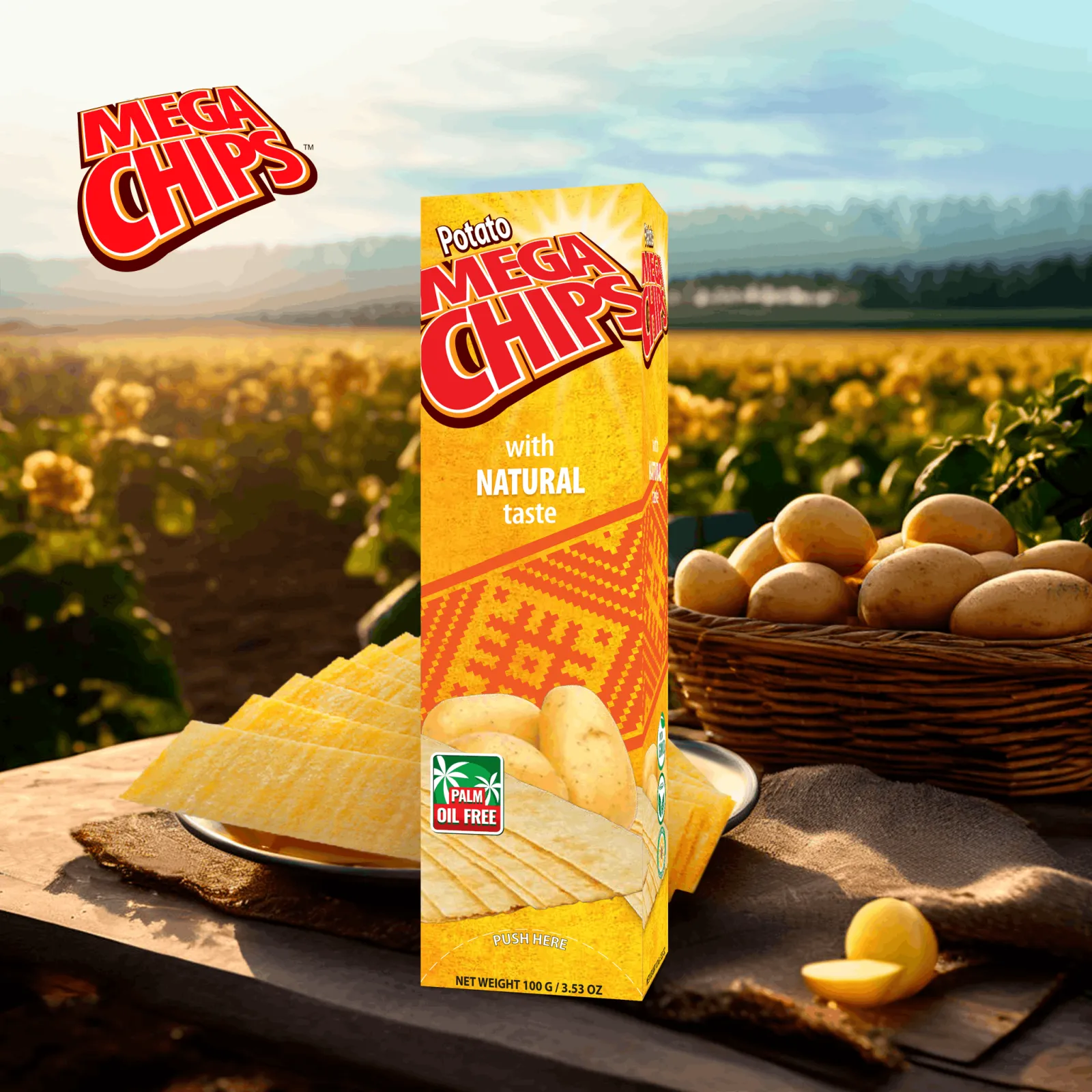 Potato Chips Mega Chips with Natural taste