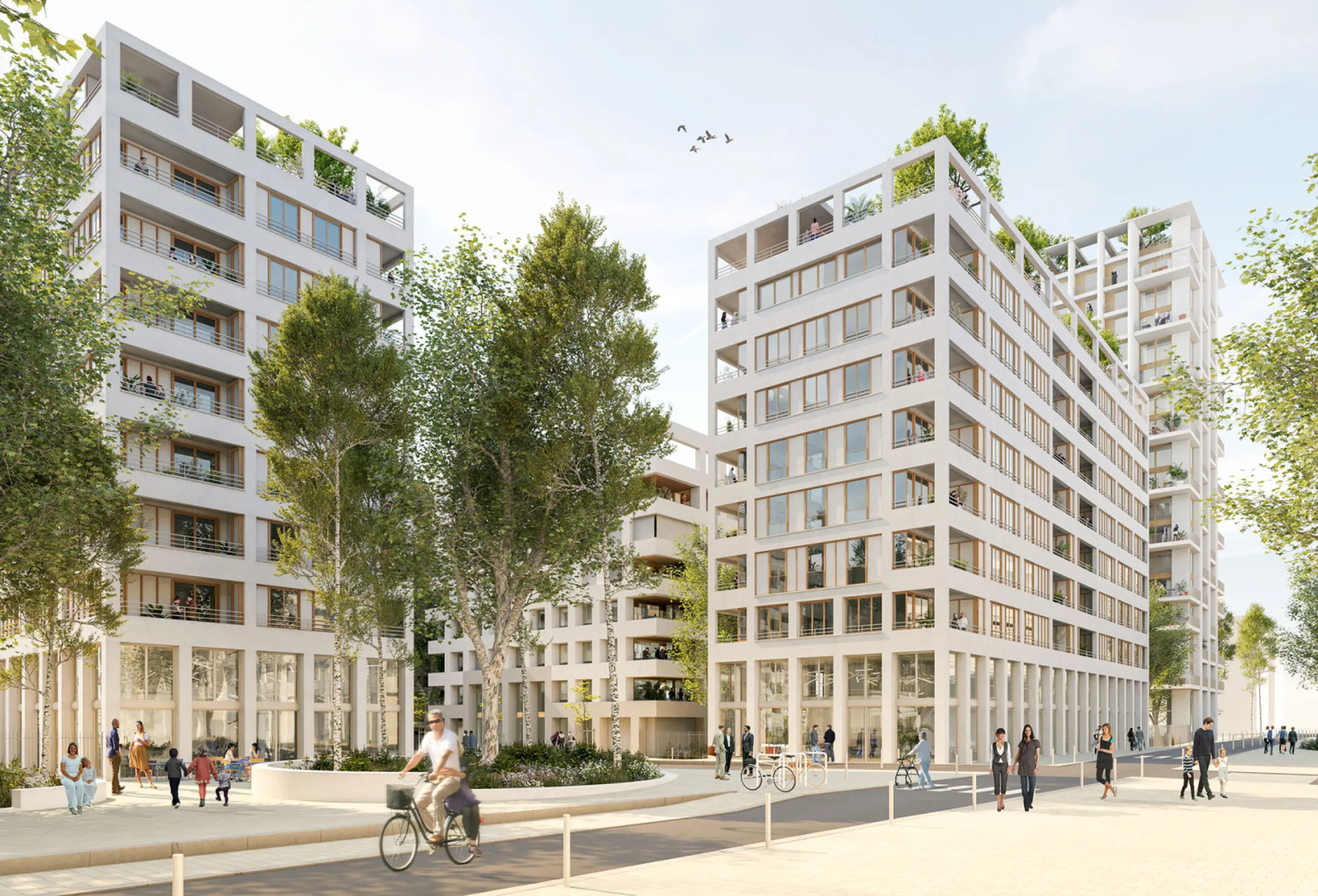 2226 Confluence, Lyon, France | The brief demanded a mixed residential development with school provision and high environmental standards in Lyon’s Confluence district. Baumschlager Eberle Architekten designed one of the five apartment blocks on the bioclimatic 2226 principle, a byword for excellence in energy consumption and air quality.