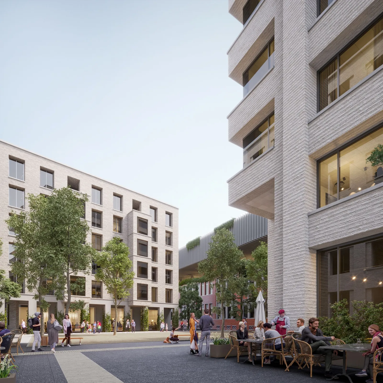 Hansaallee/Schwalmstraße, Düsseldorf, Germany | For a new type of neighbourhood with a focus on housing Baumschlager Eberle Architekten have developed a new ‘piece of city’, a quarter that offers mixed urban living and creates spaces capable of accommodating both homes and workplaces for the coming decades.