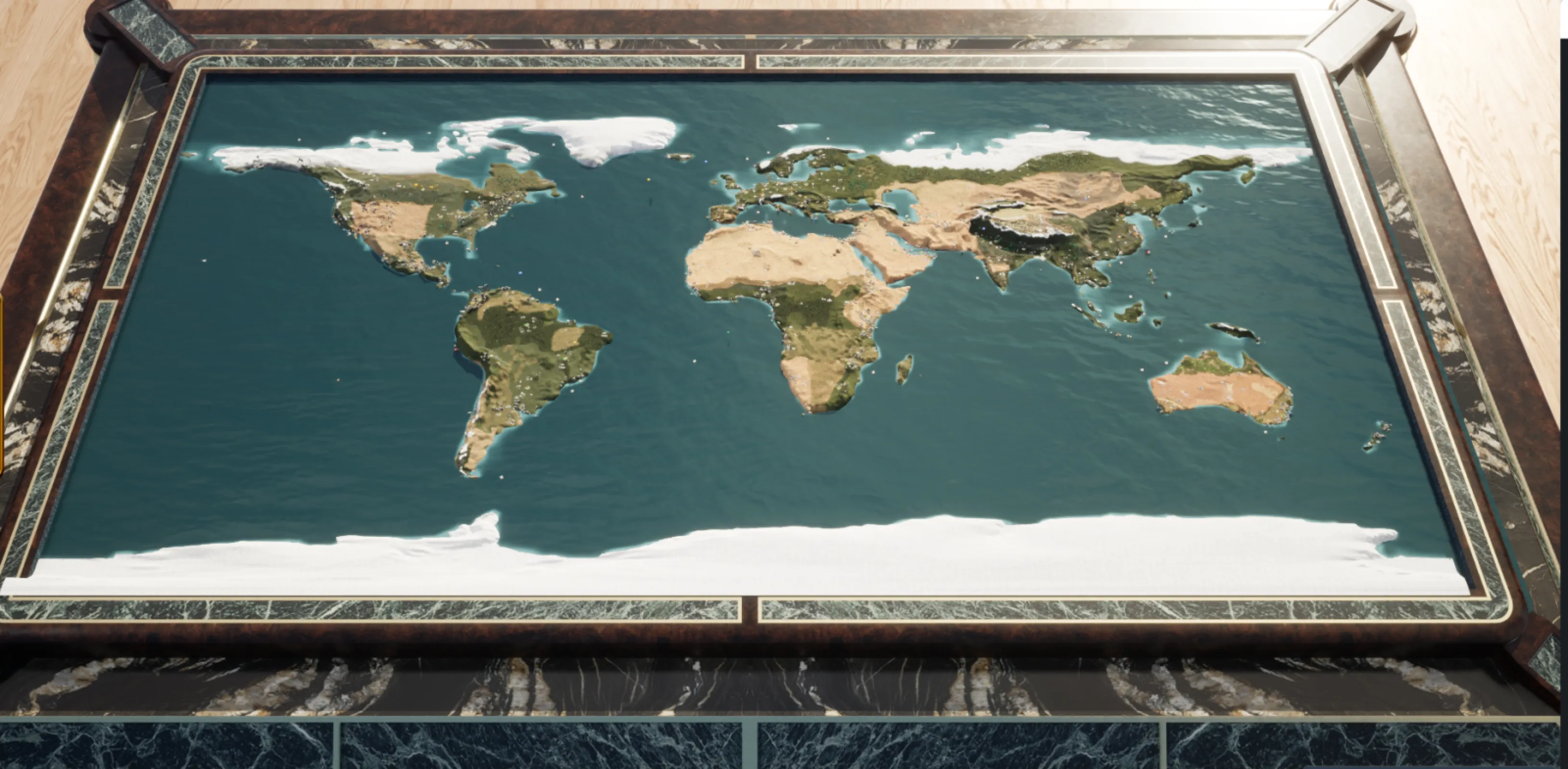 The world lies on the table