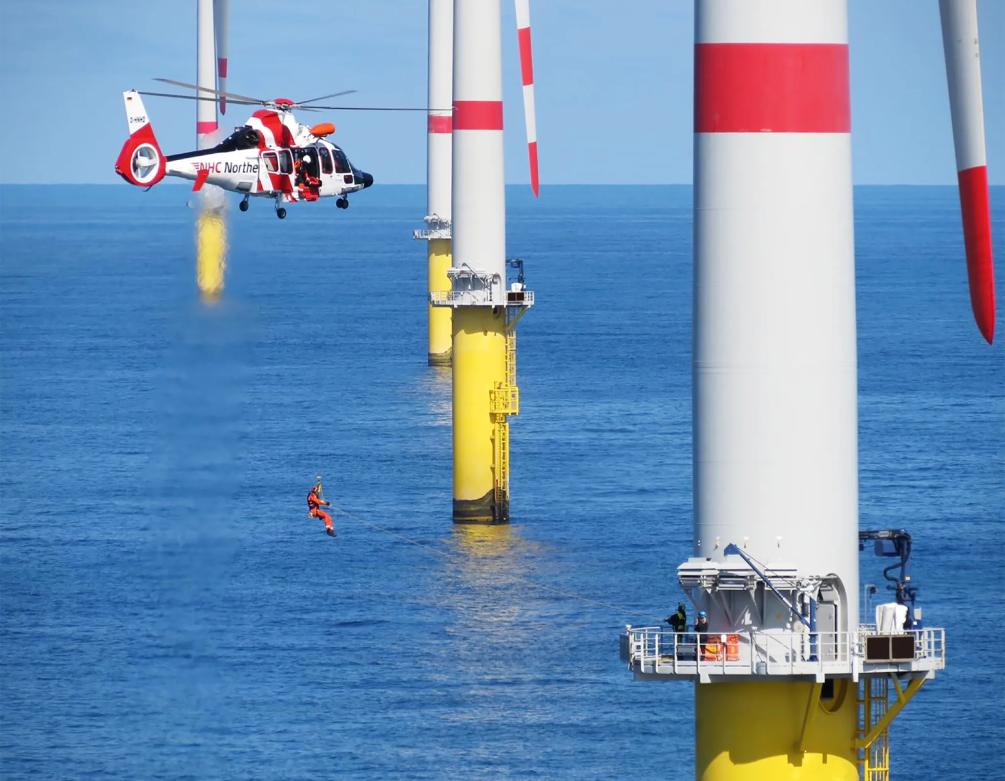 Providing medical care to workers on offshore wind farms is an important component of wind farm safety