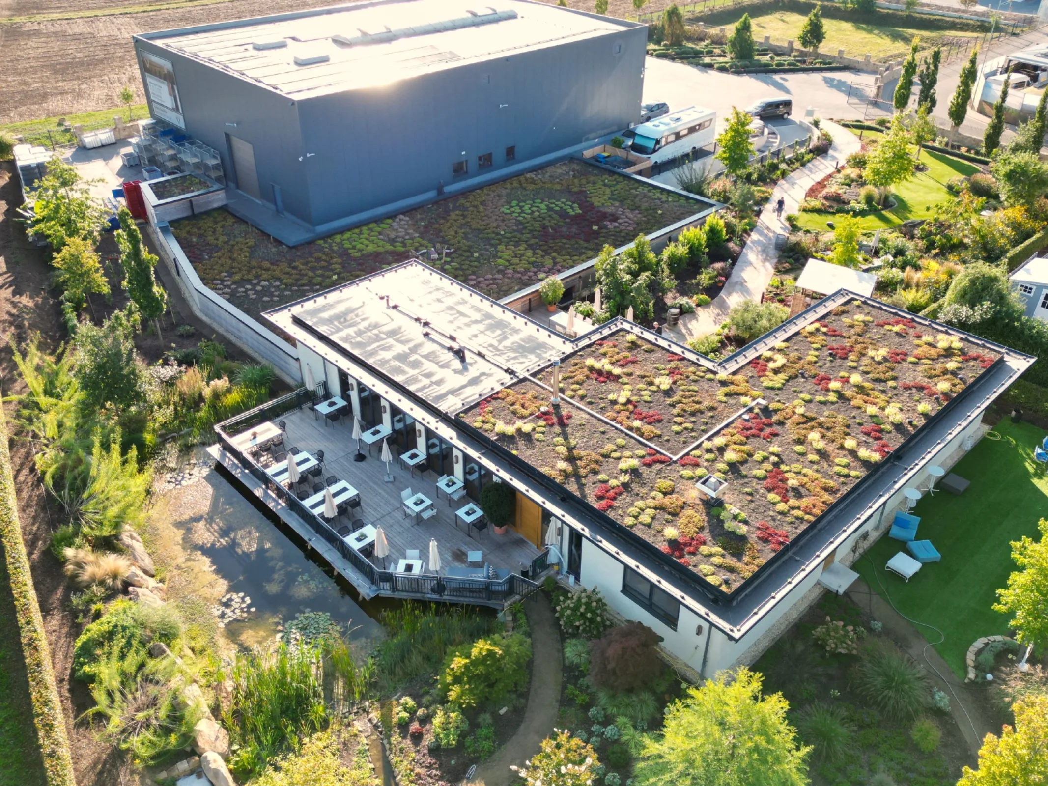 Aerial view of our German vinery