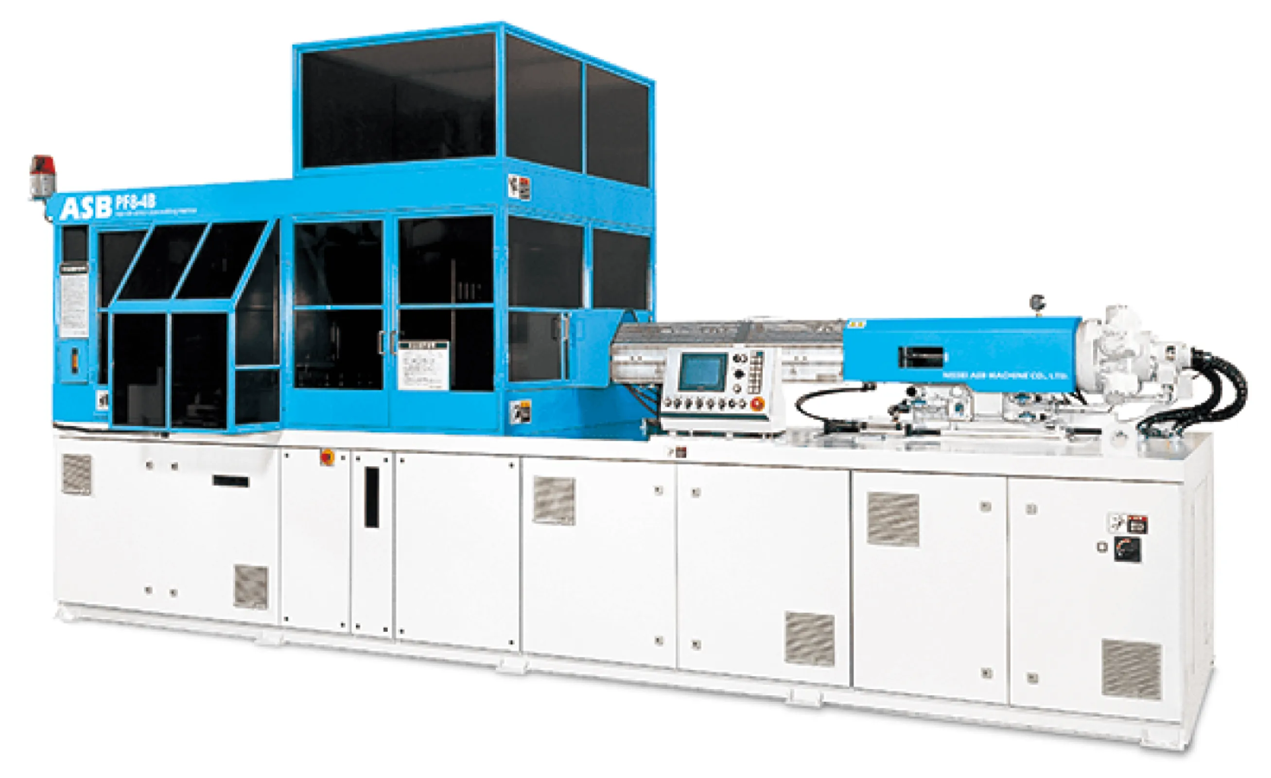 PF8-4B - Unique 1.5-step machines, leading the PET bottle molding industry with their exclusive concept.