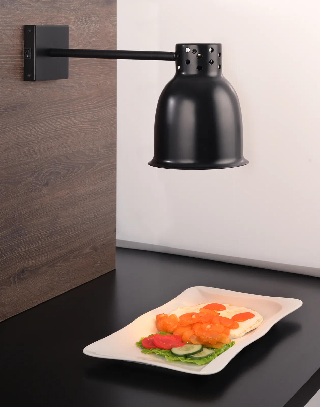 Heat lamp wall fastening