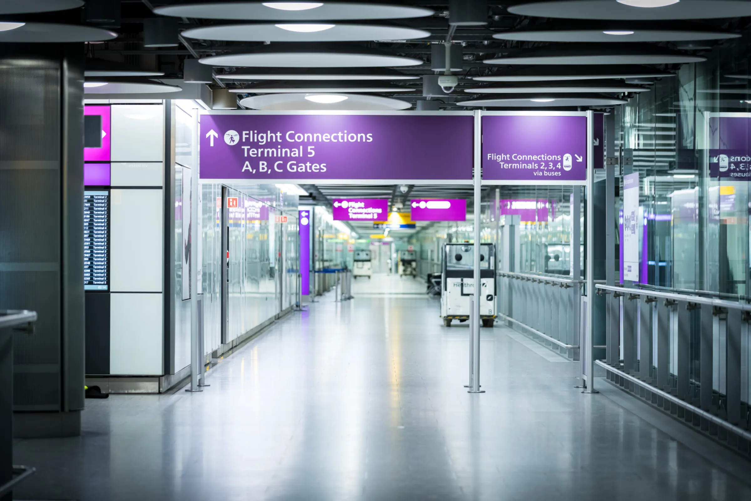 Signage solution built with Nextrac at Heathrow Airport