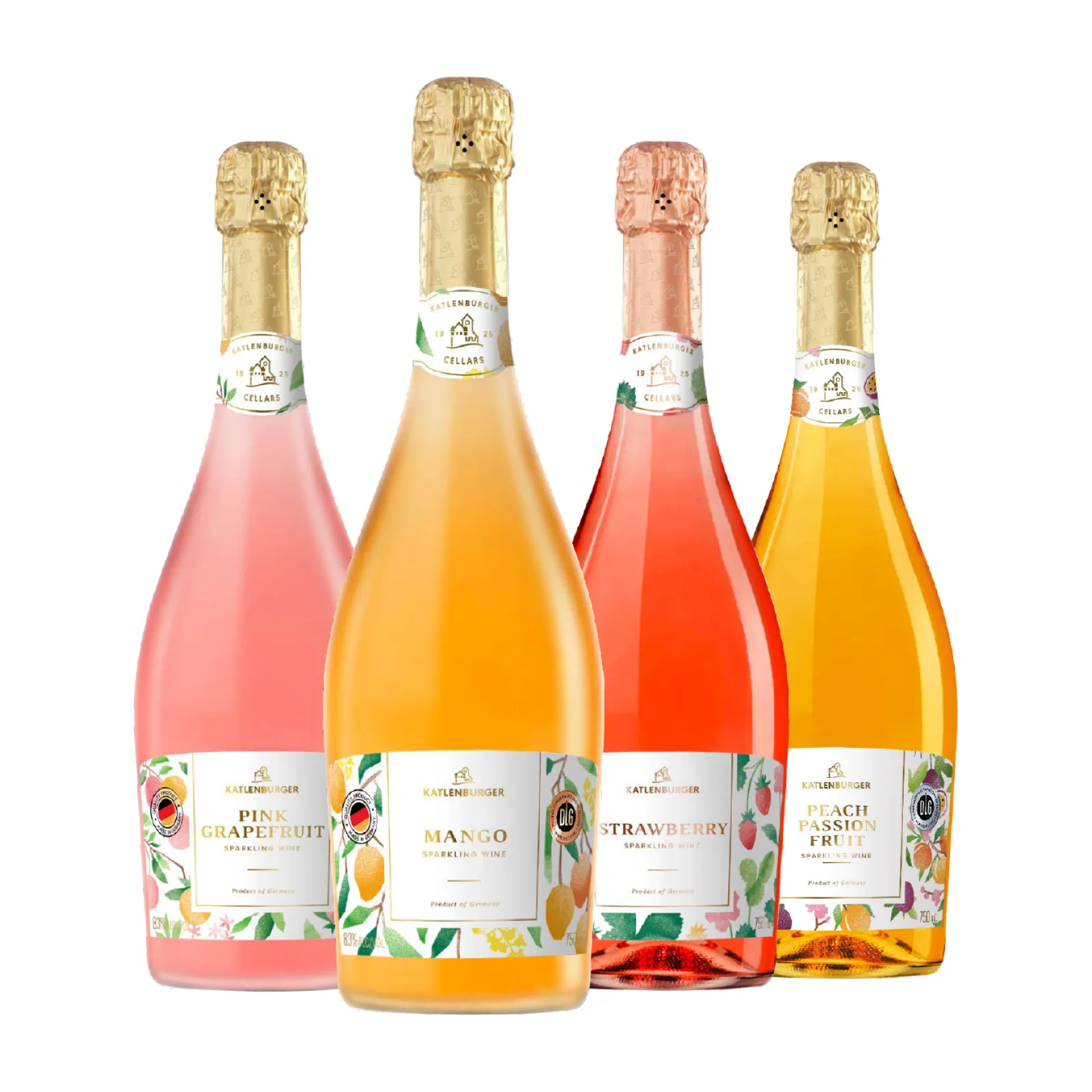 Sparkling Fruit Wines Pink Grapefruit, Mango, Strawberry, Peach Passion Fruit 750ml