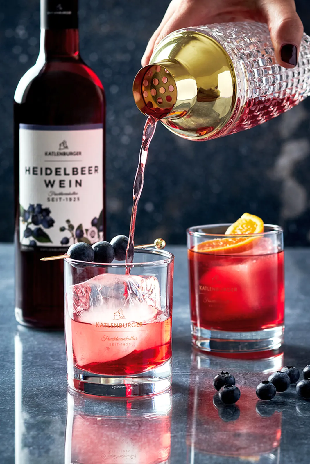 Blueberry Wine mixed our way - Blueberry Negroni