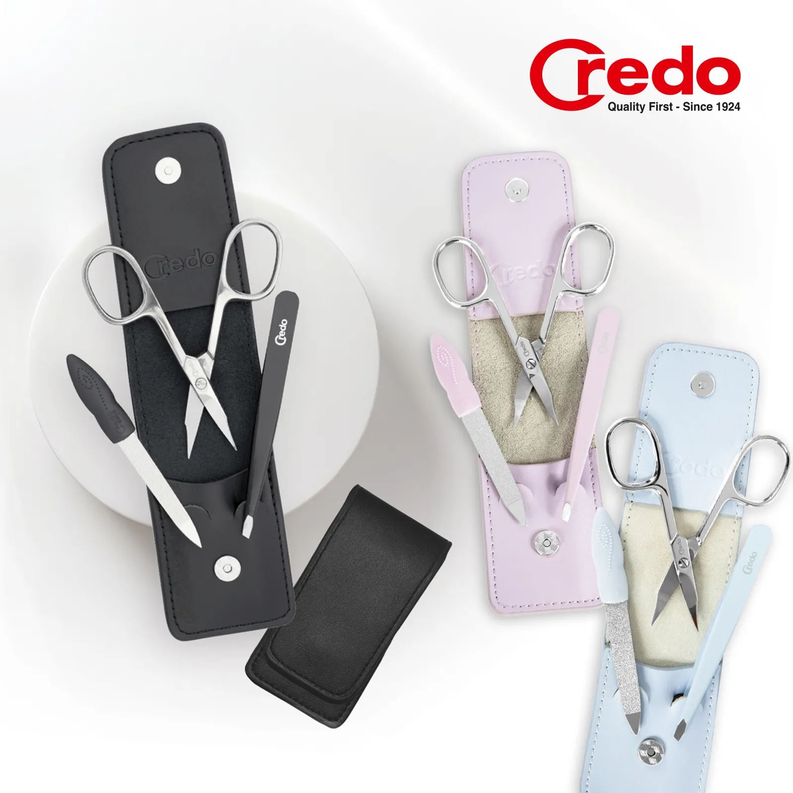 Manicure travel case, 3 pieces, New colours available now.