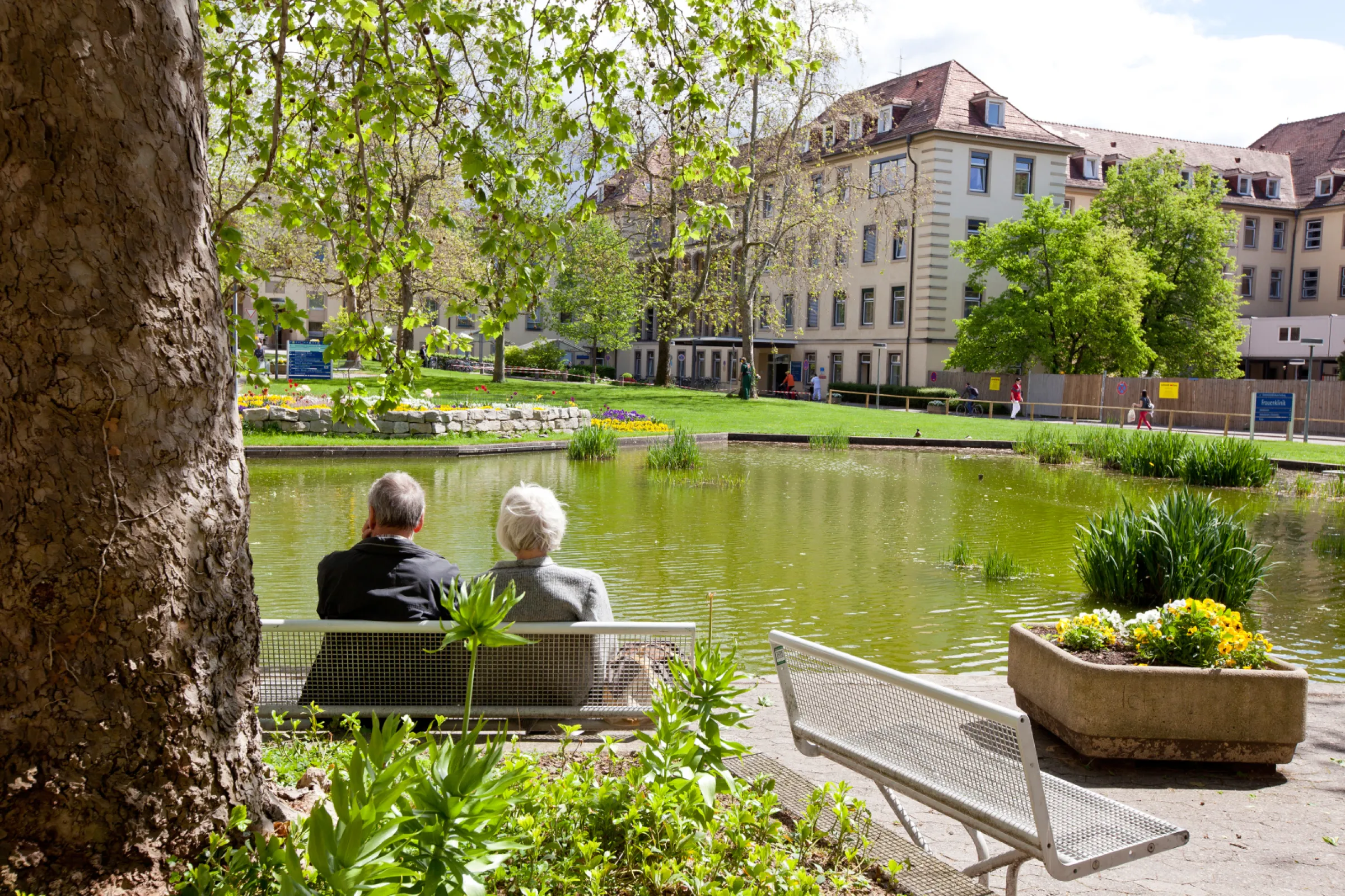 Park on the clinic grounds