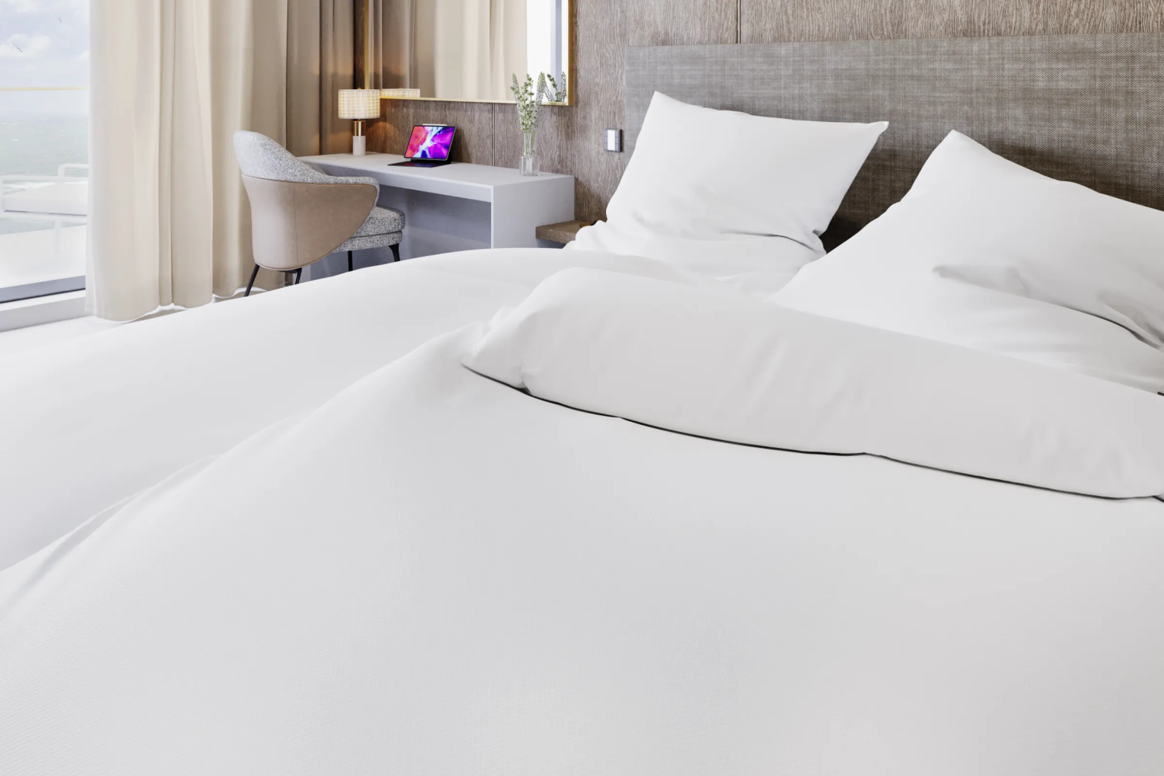 Checked sateen in various sizes can be styled to suit any space – from classic to modern.