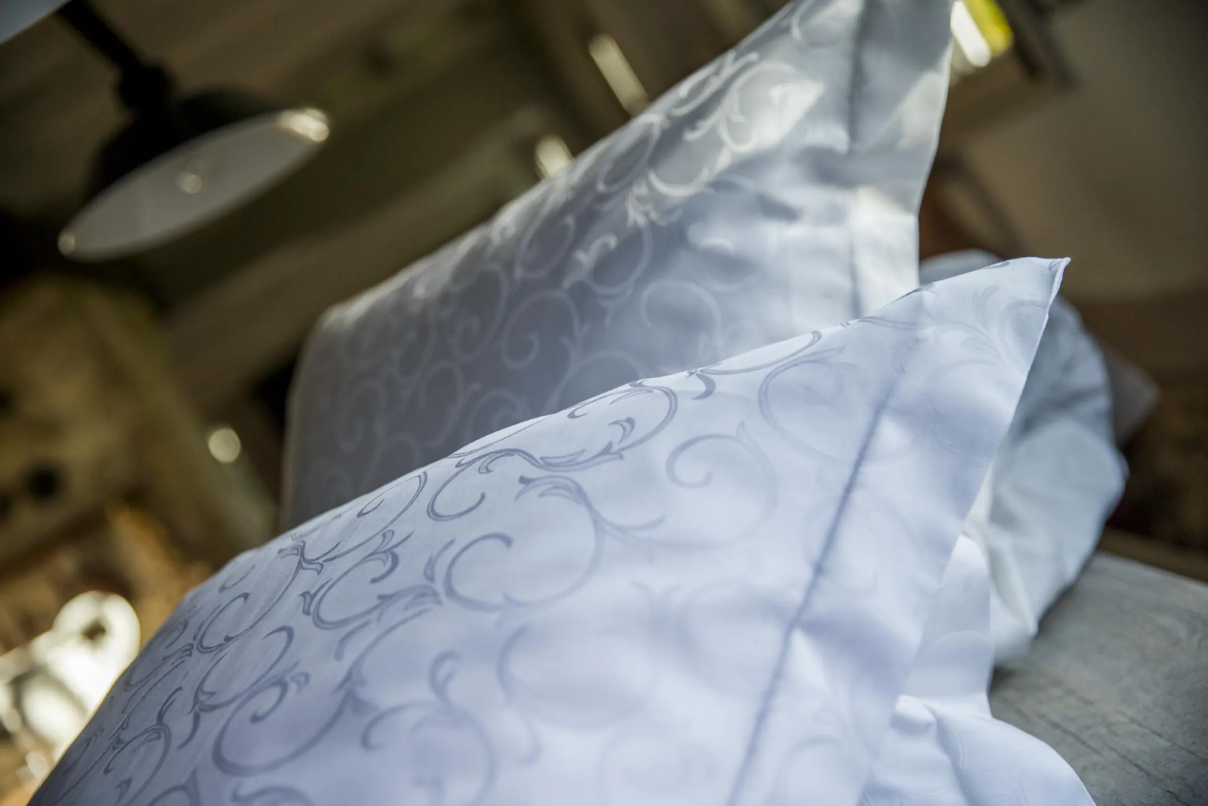 Jaquard floral sateen