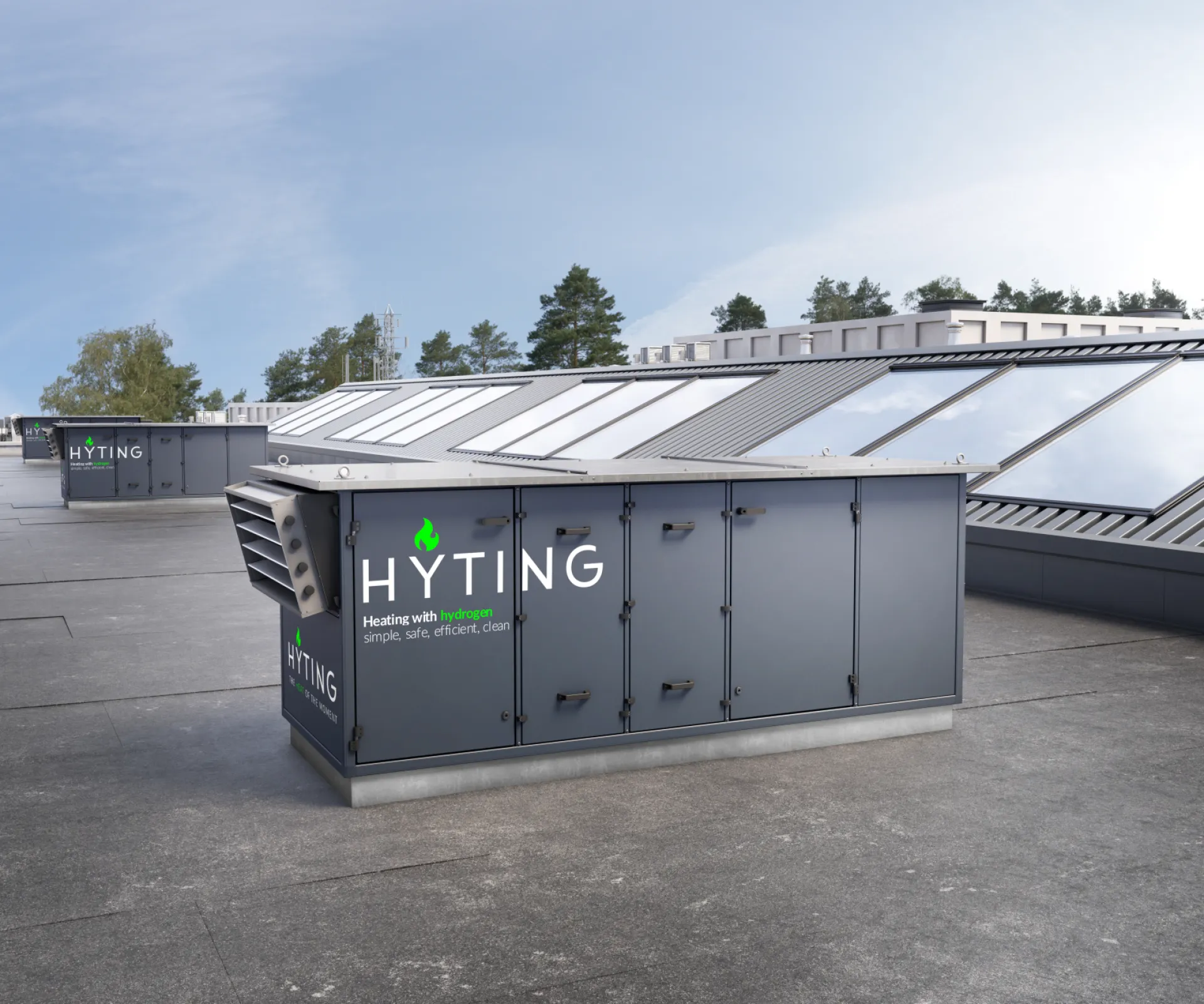 HYTING Rooftop Ventilation Unit with integrated HYTING H2 heat generator