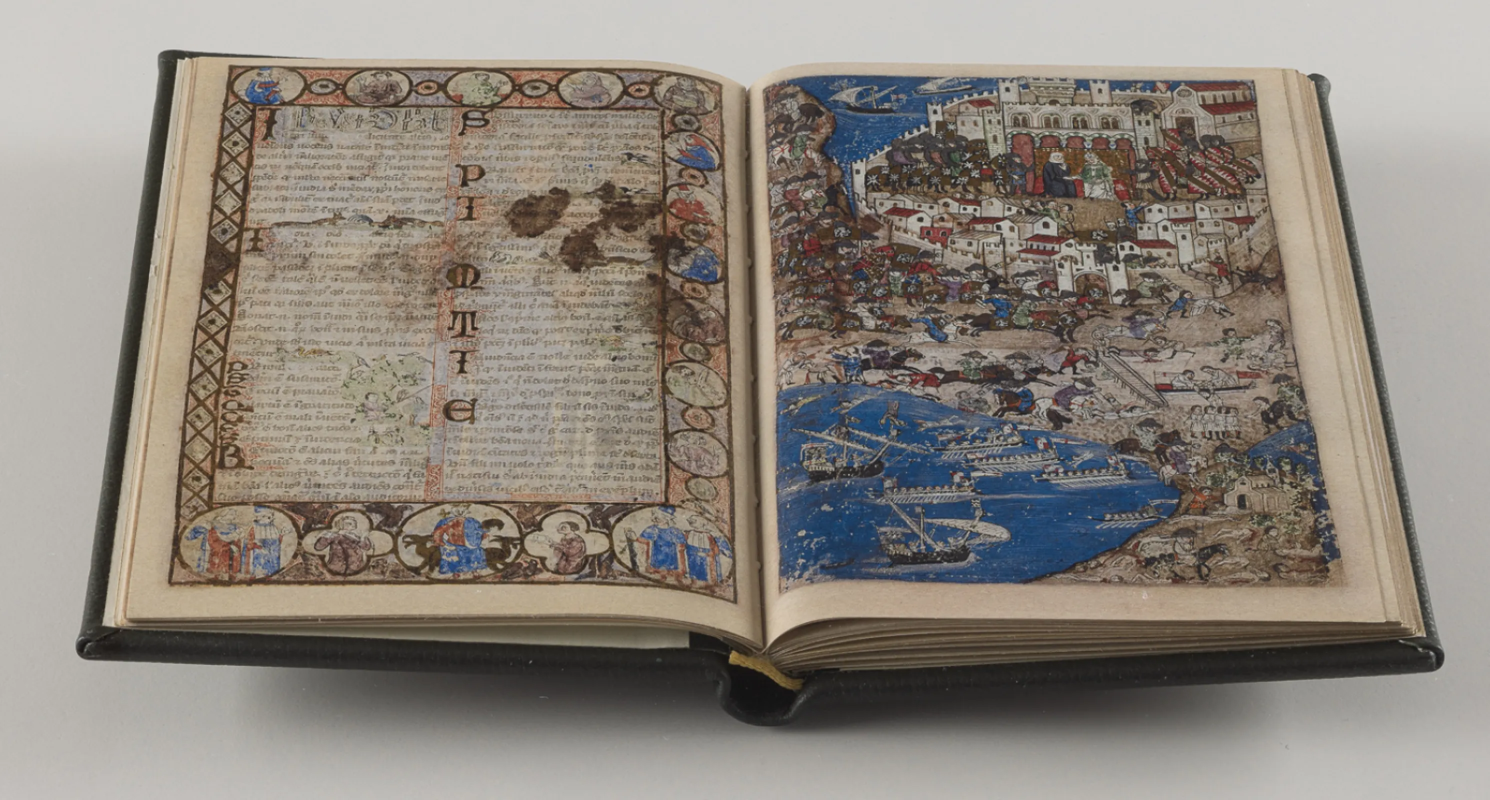 The artistic execution of these magnificent miniatures can be attributed to Genoa's unique position as an important trading metropolis in the late Middle Ages, where a wide variety of cultures converged: French, Italian and Oriental elements are clearly evident in the images.