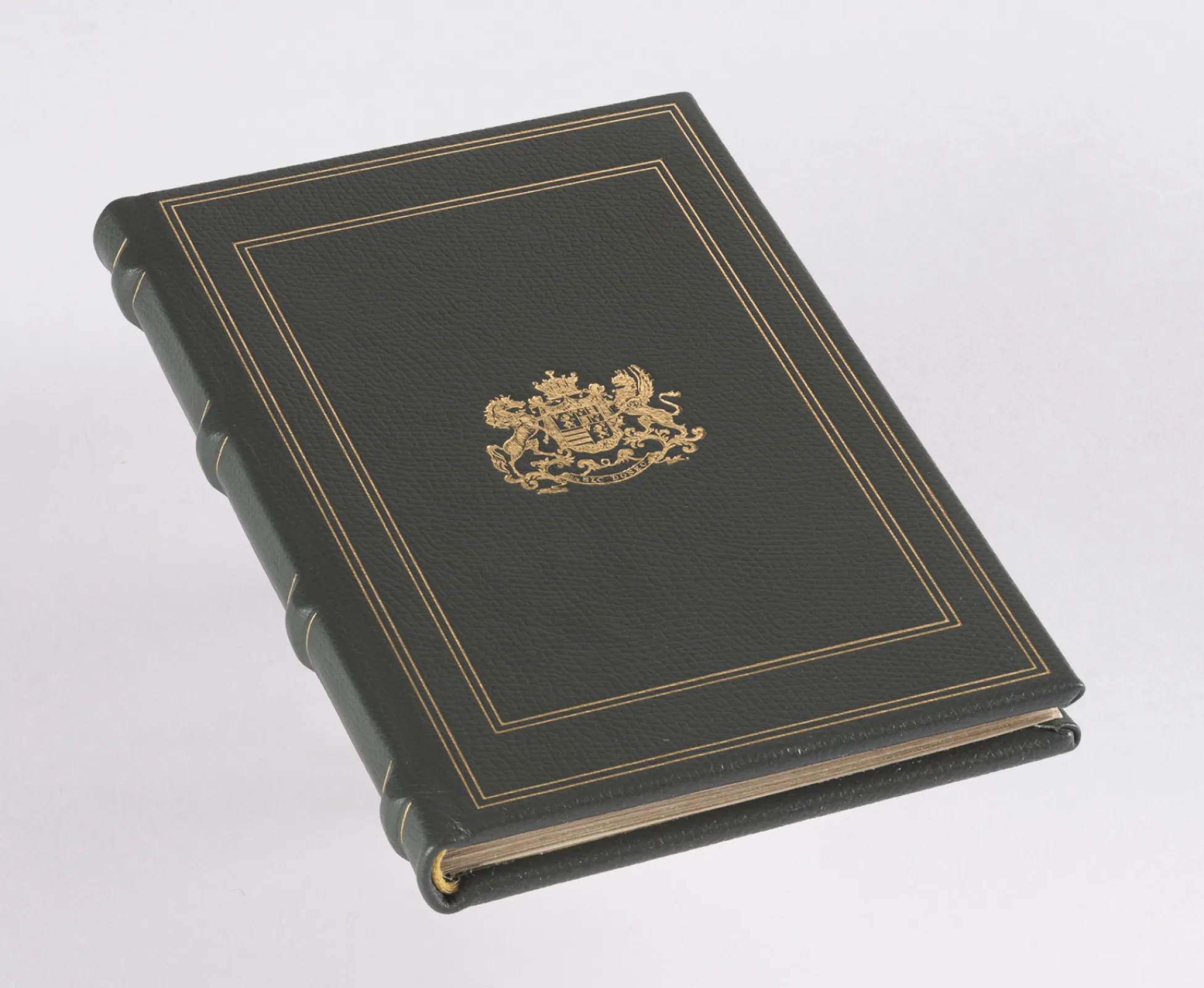 The cover of the manuscript is made of fine green leather with blind embossing.