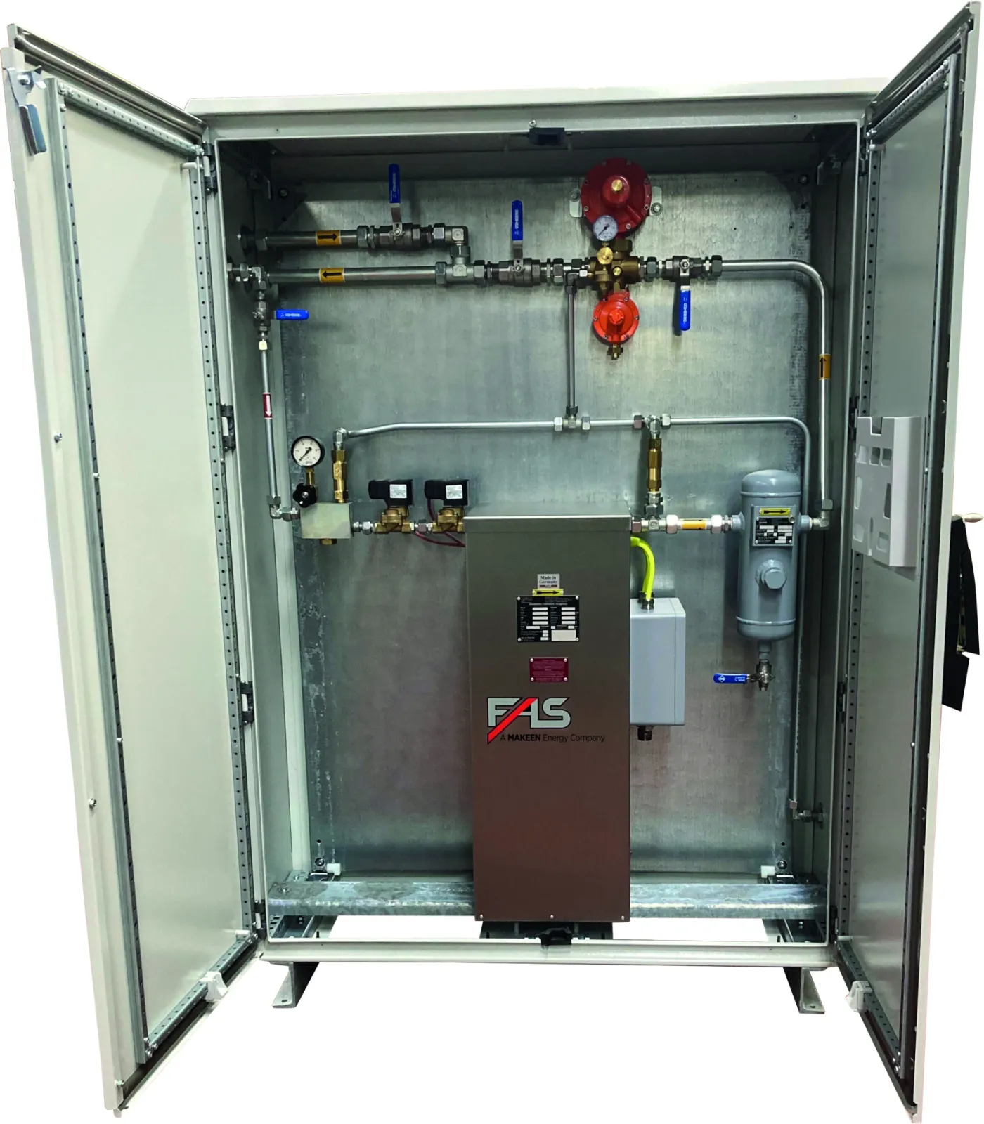 Vaporizer in cabinet construction with single vaporizer, max total capacity 170 kg/h, incl. all required components