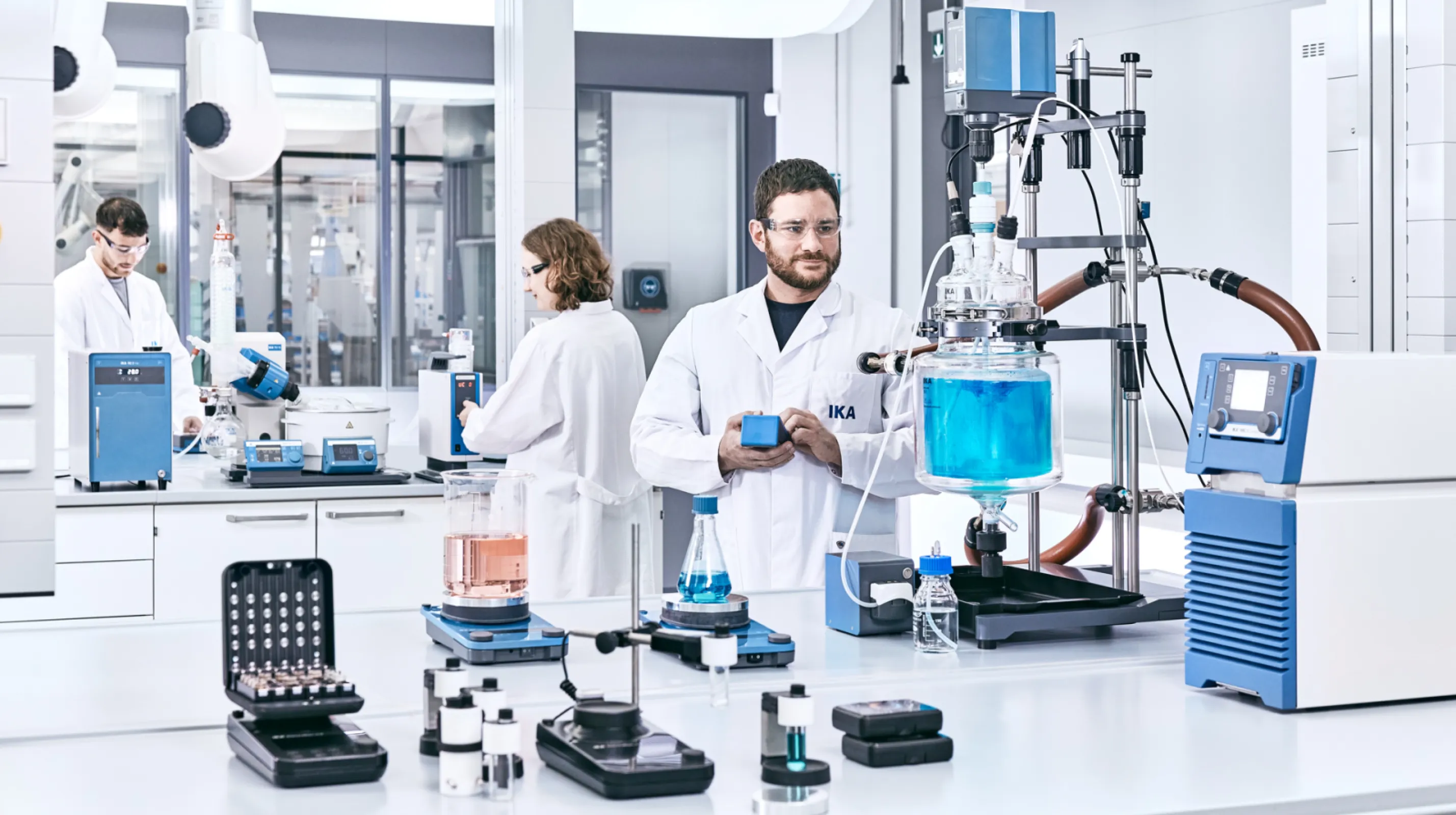 IKA application technology lab houses application specialists with long-term sample experience.