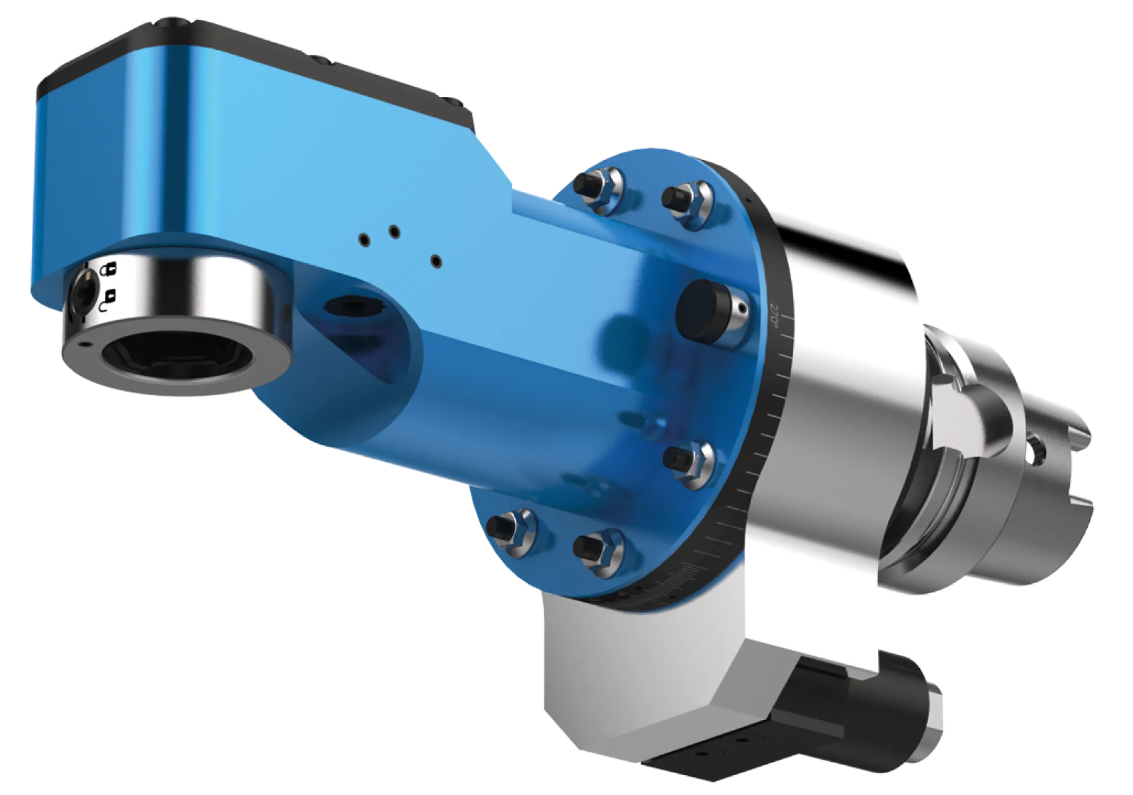 Angle head 90° – reset output spindle / tool holding fixture