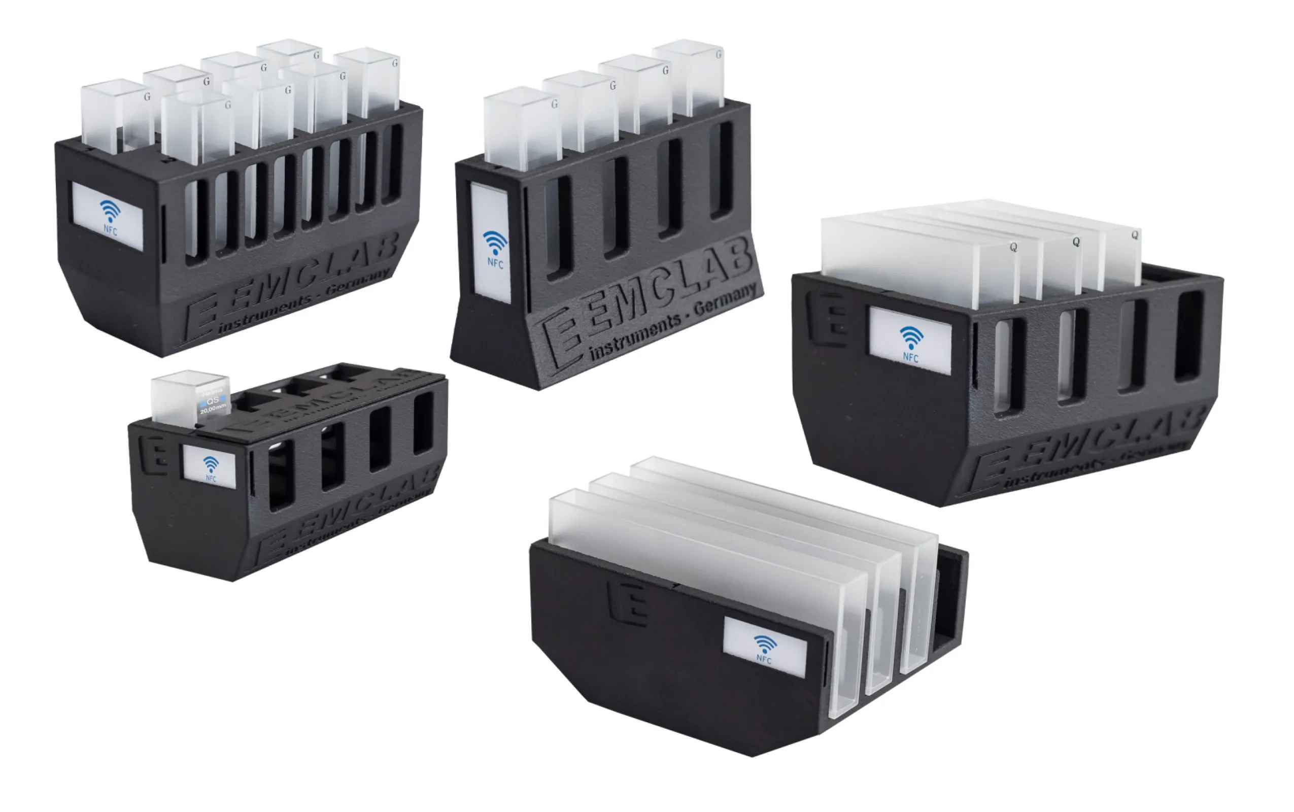 New quick-click cell holder for EMC-UV/VIS Spectrophotometers - standard 4x 10x10 mm cells