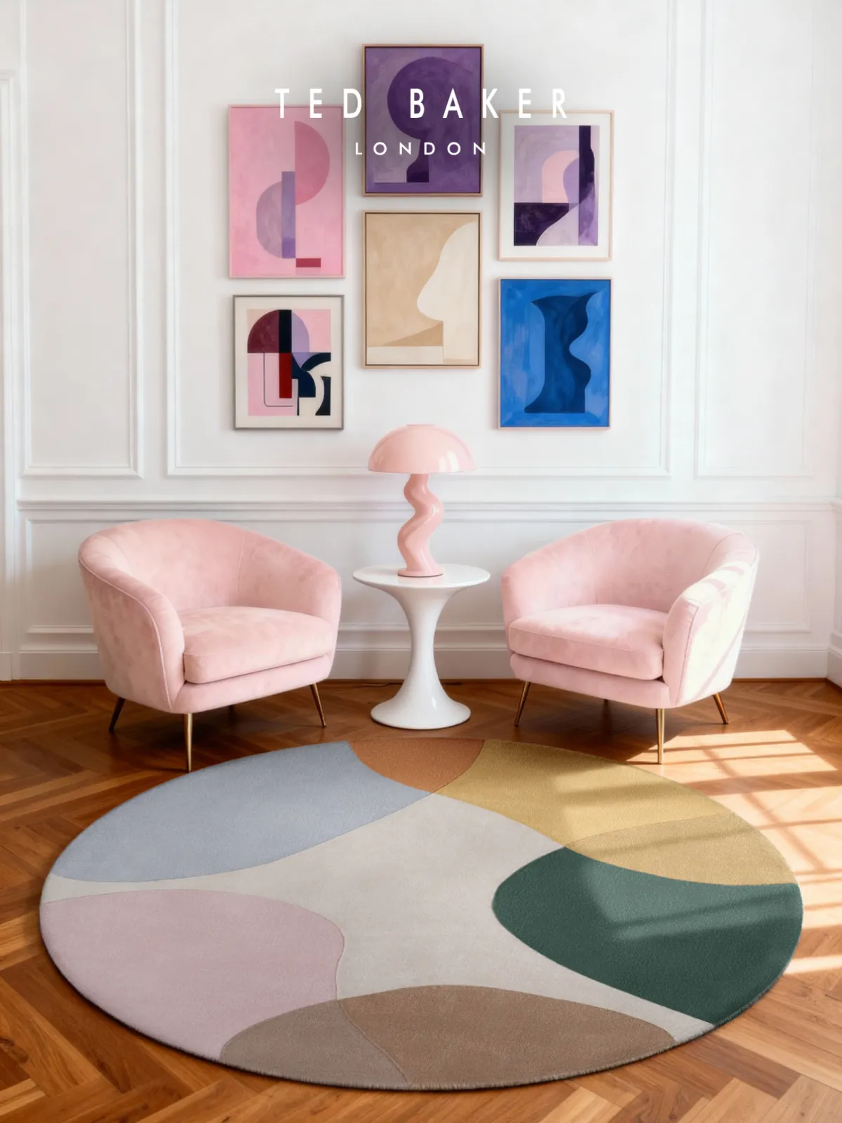 Ted Baker Round Woolen Rug Clarissa