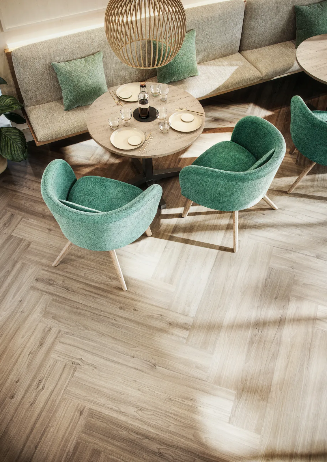 PURLINE wineo 1500 - plank - wood - Herringbone - Newport Oak Natural (PL15008WL)