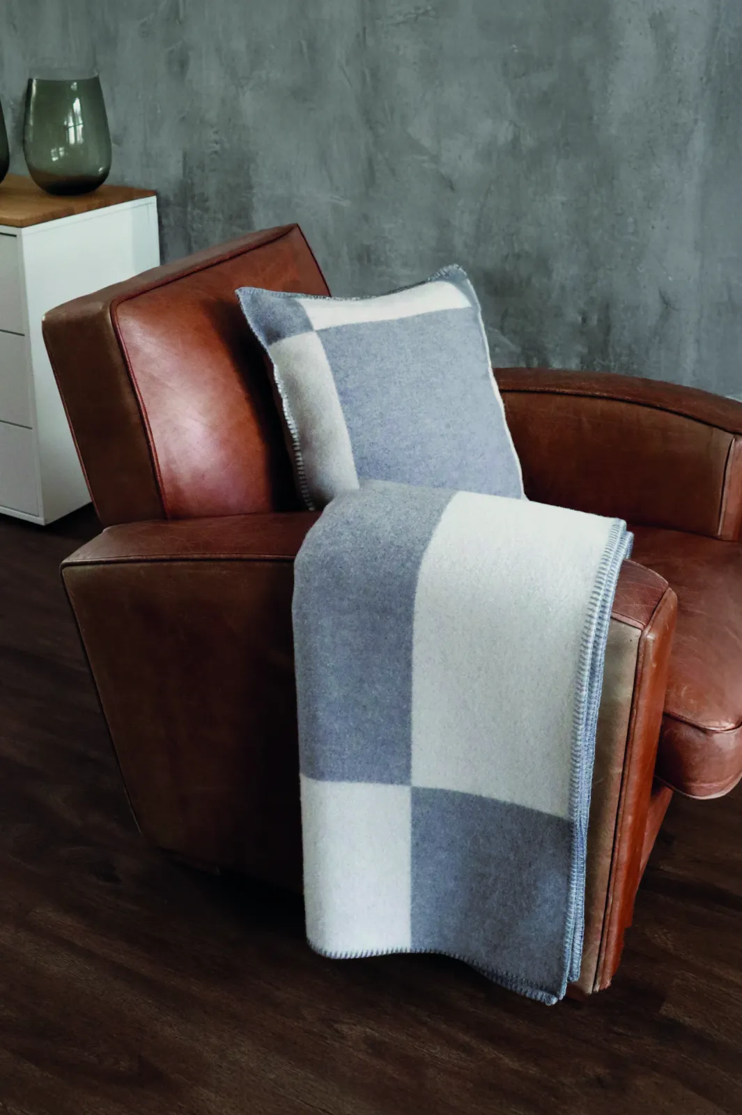 Wool blanket MANCHESTER and cushion cover