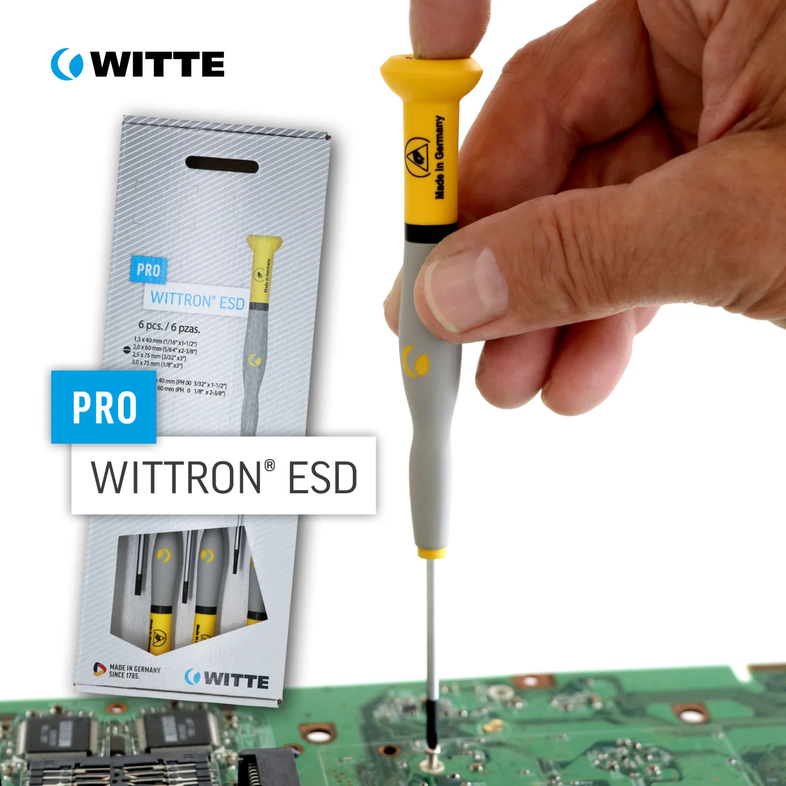 PRO WITTRON ESD- Screwdrivers sets (antielectrostatic handle)- for electronics