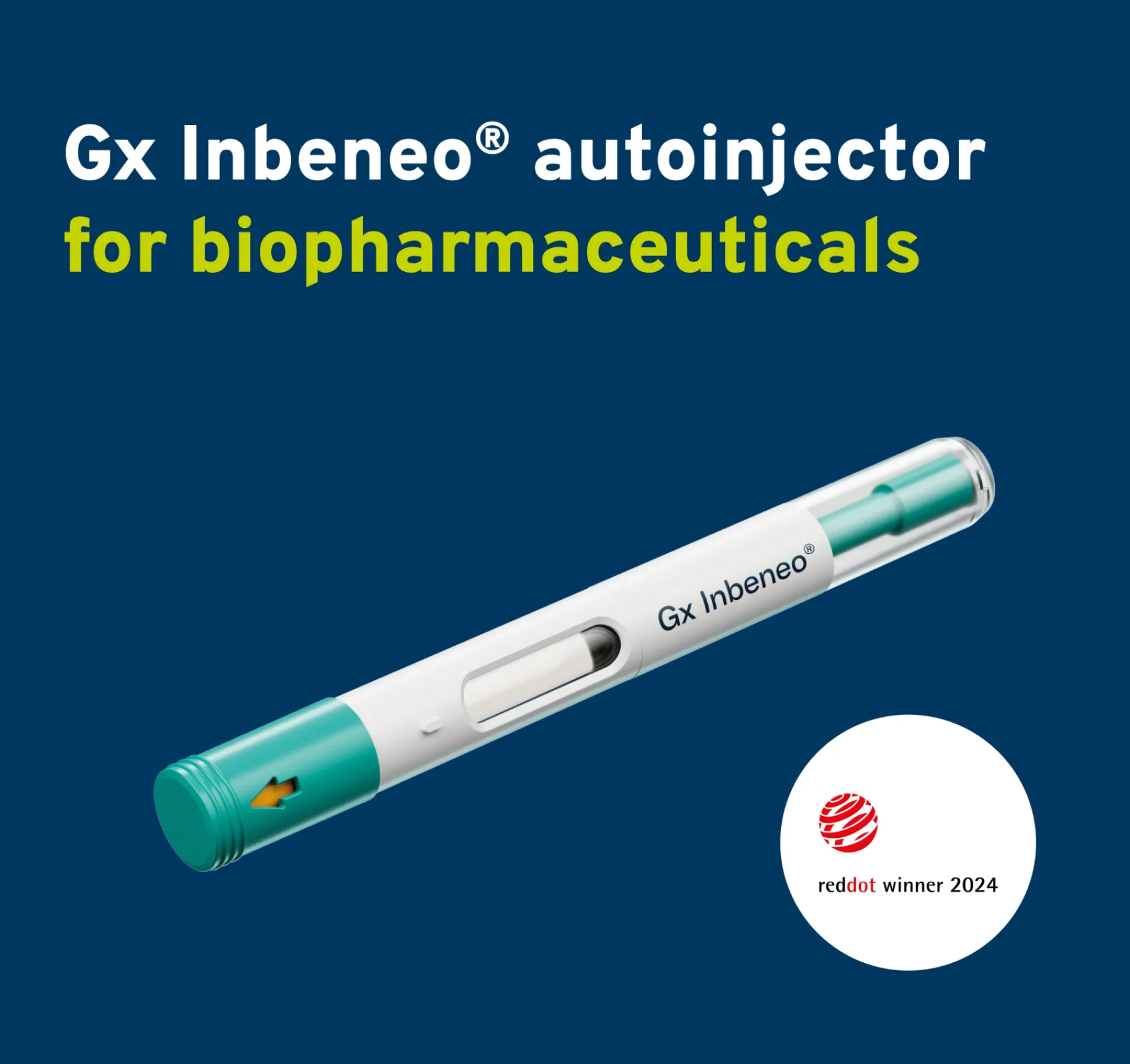 Gx Inbeneo autoinjector for subcutaneous administration of biopharmaceuticals