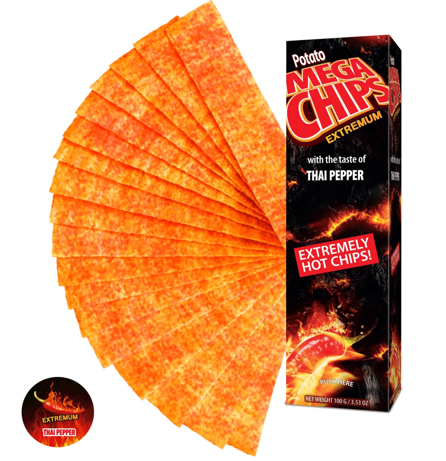Potato Mega Chips "Extremum" with the taste of Thai Pepper