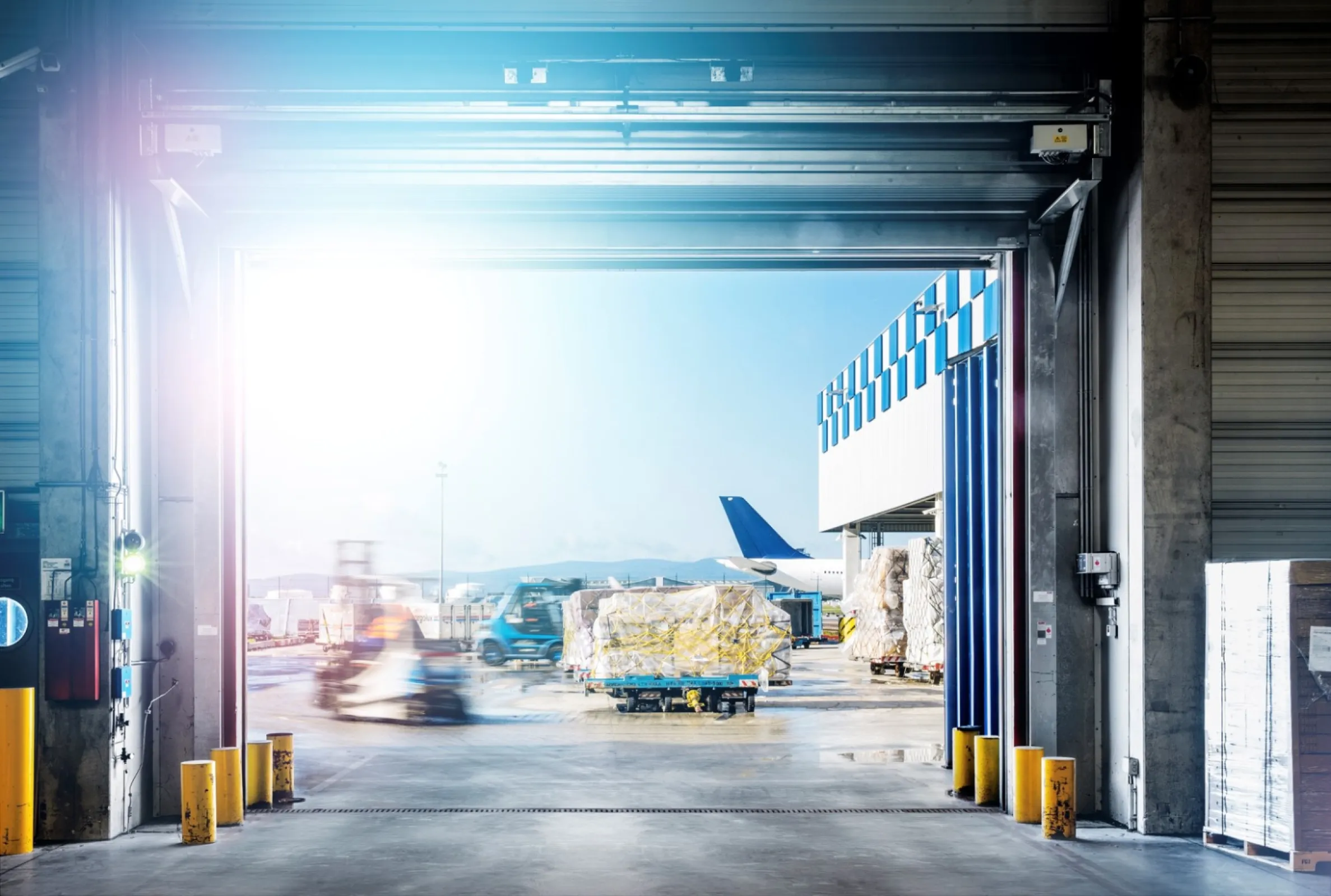 Airside warehouse view in Frankfurt