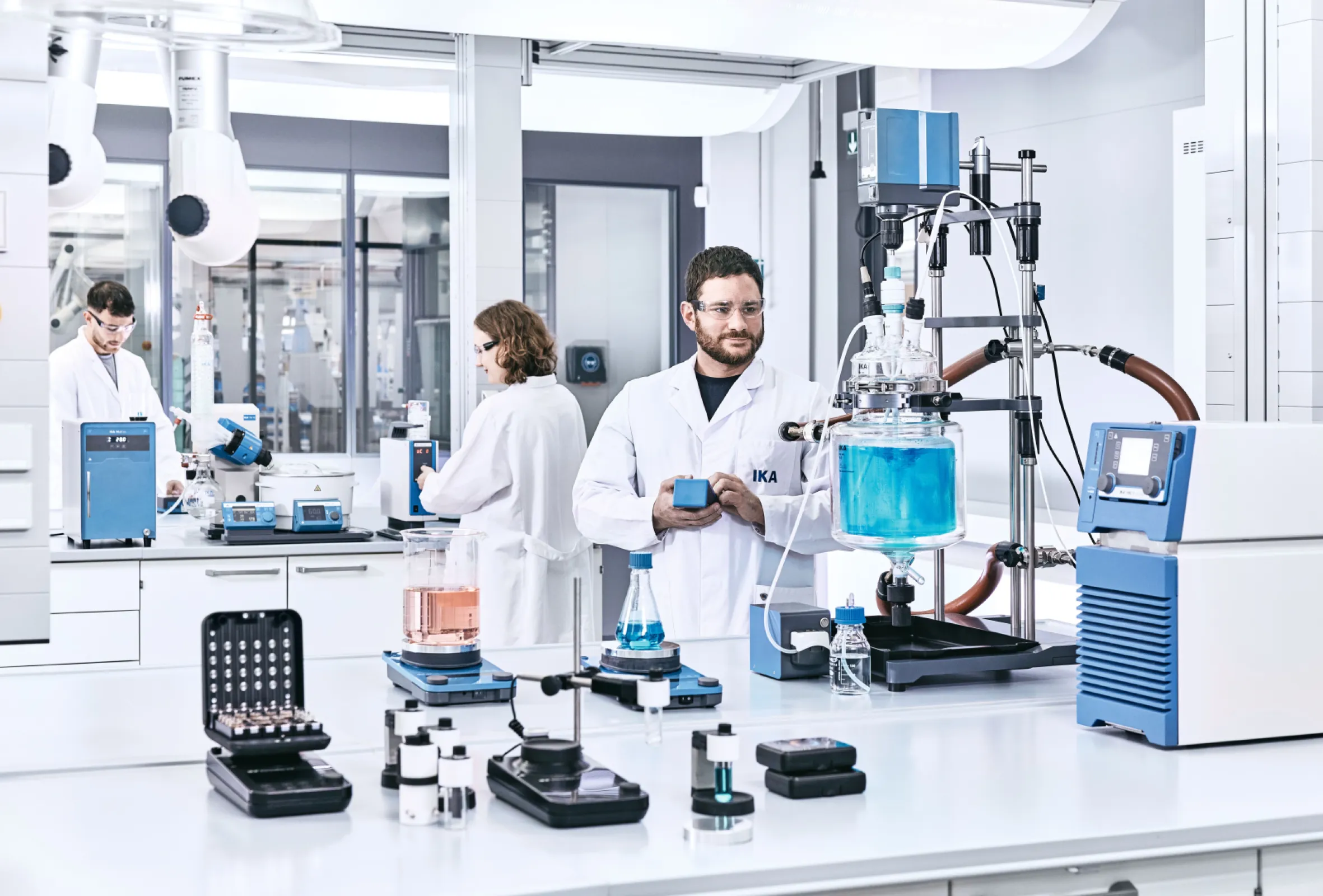 IKA application technology lab houses application specialists with long-term sample experience.