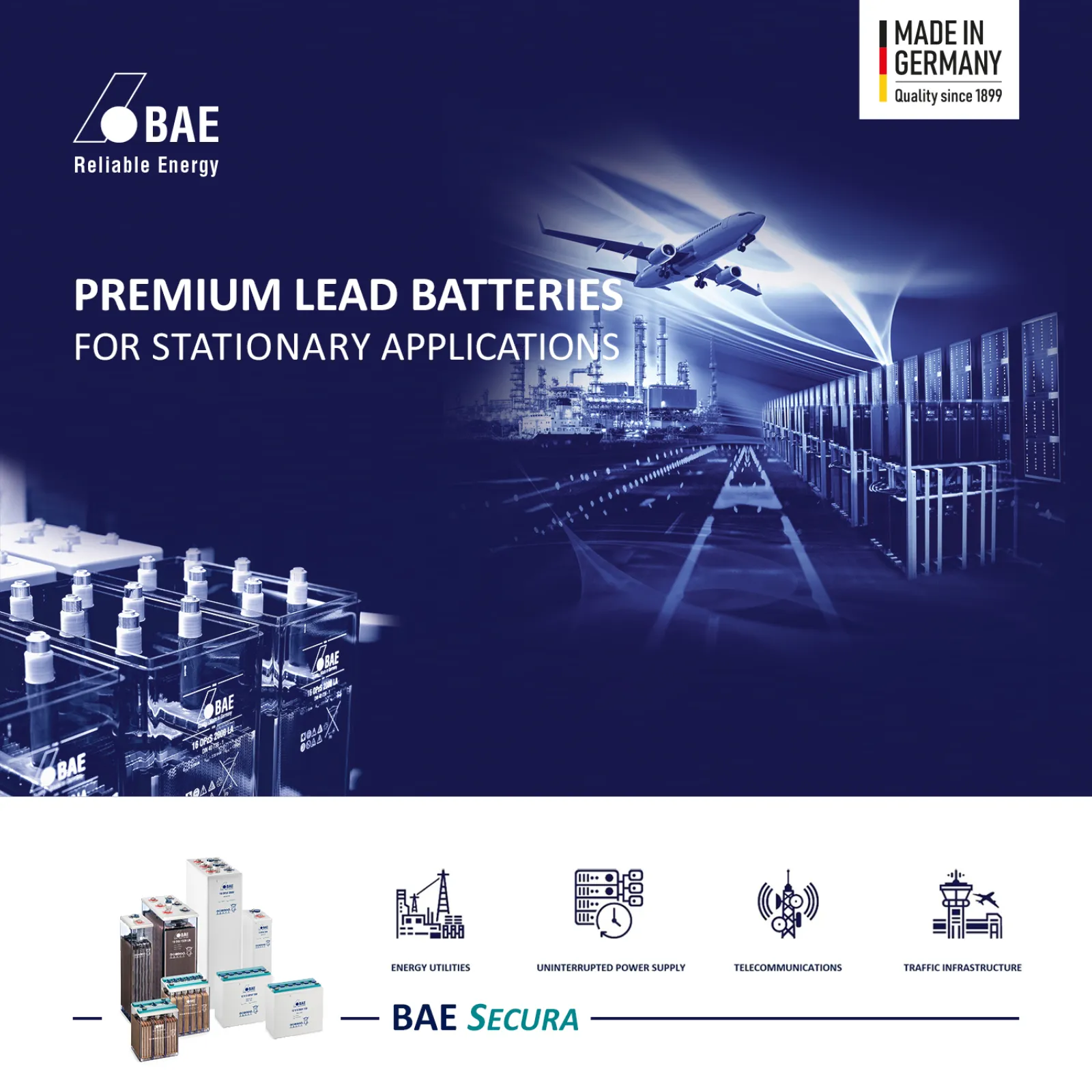 BAE SECURA - PREMIUM LEAD BATTERIES FOR STATIONARY APPLICATIONS