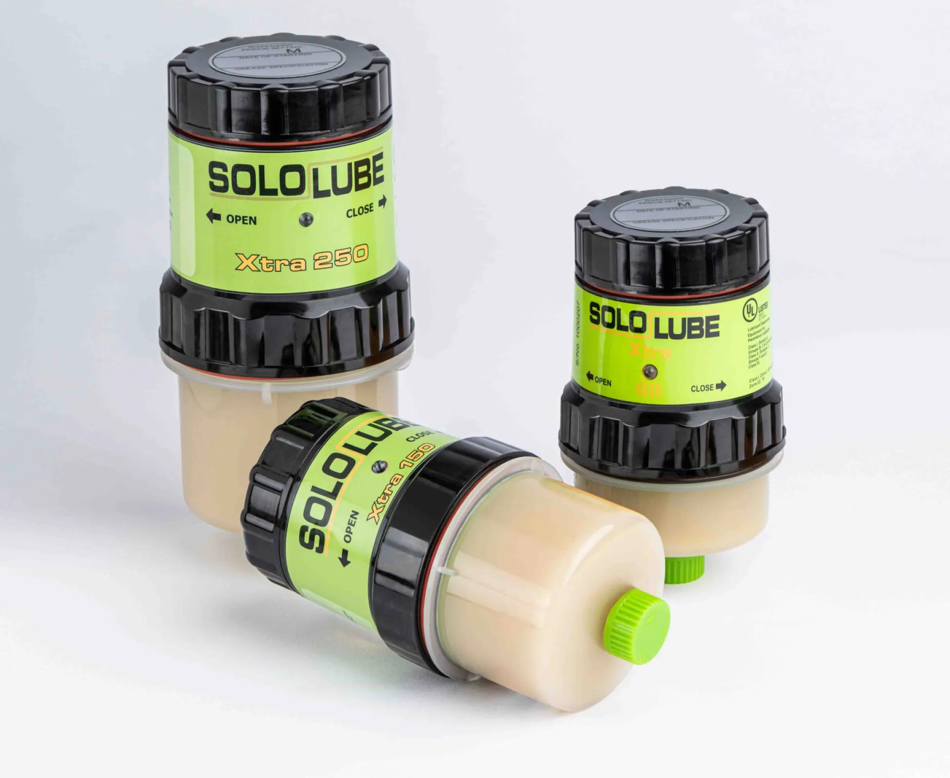 Sololube lubricator in 3 sizes